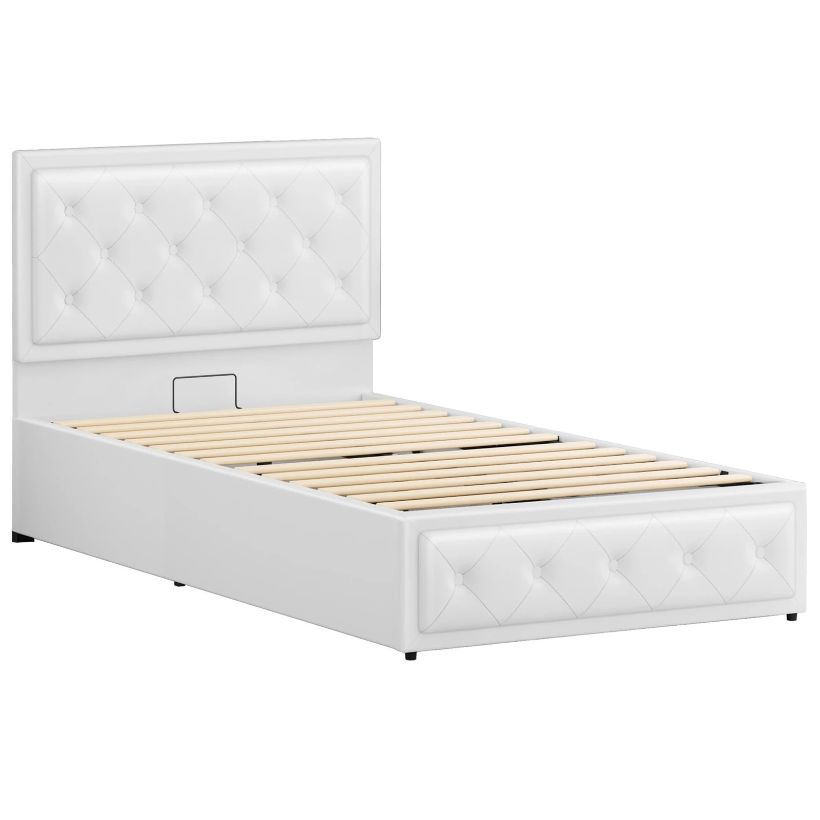 9 Alfordson Bed Frame King Single Gas Lift Storage Mattress Base Leather Dinana - White, 9 of 10