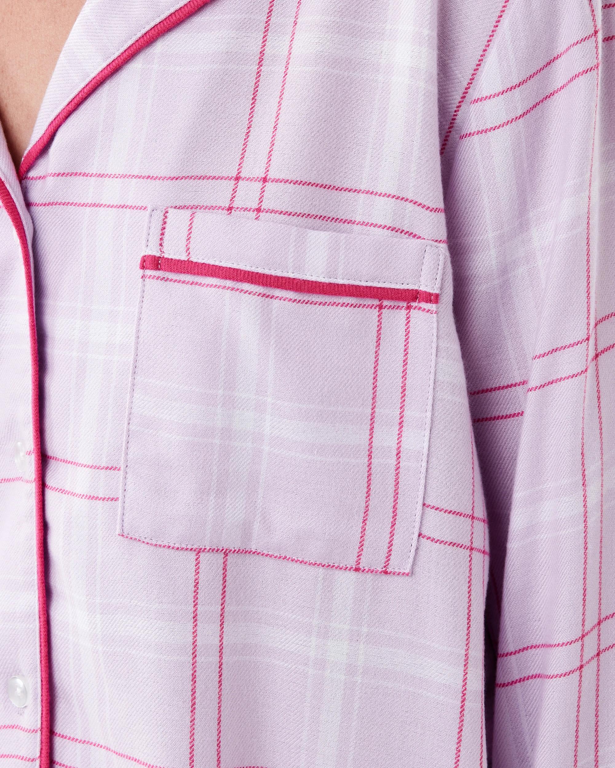 7 Classic Flannel Pyjama Set Pk Prp Chk, 7 of 9