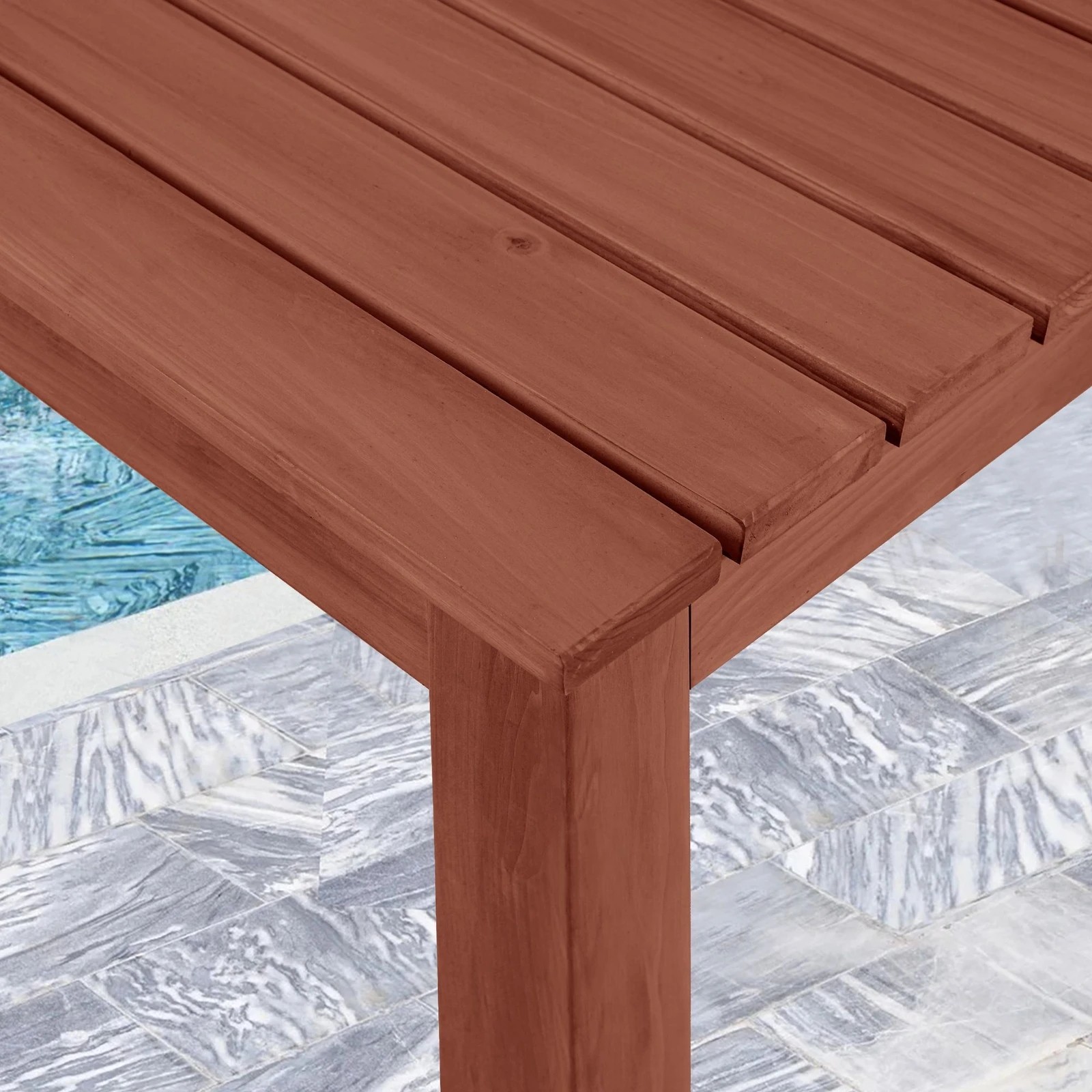 4 Alfordson Wooden Side Desk Coffee Table Outdoor Furniture Patio Garden - Brown, 4 of 9