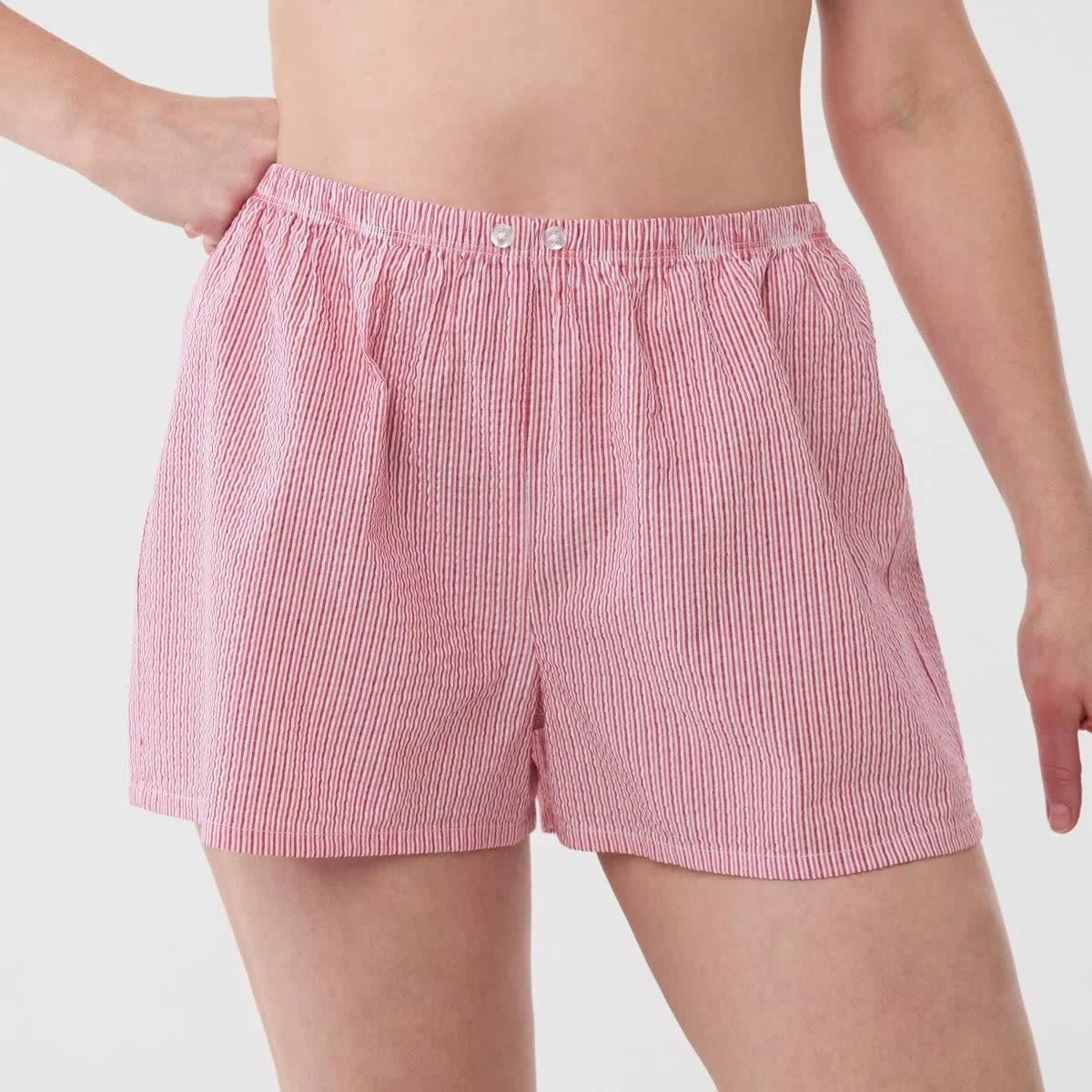 1 Seersucker Sleep Shorts STRIPE STRAWBERRY, 1 of 5