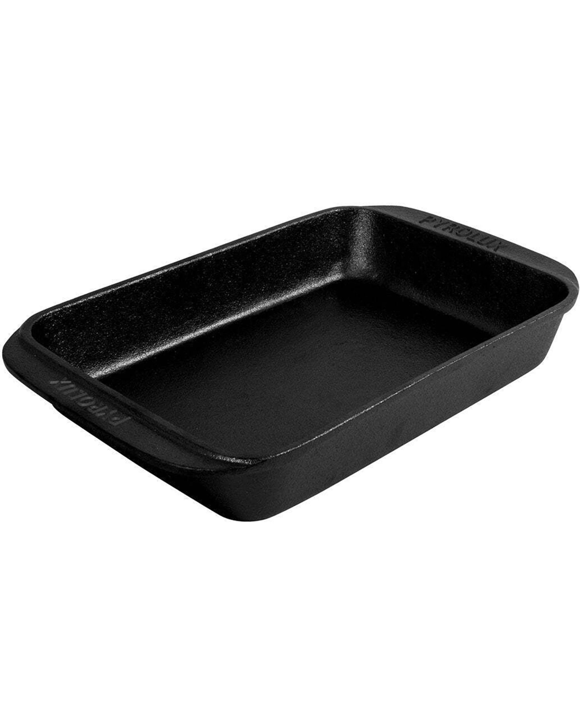 1 Pyrolux Pyrocast 38cm Cast Iron Roaster Pan Rectangle Pre-Seasoned - Black, 1 of 1