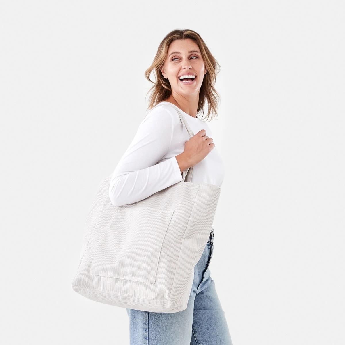 5 Corduroy Tote Bag Stone, 5 of 5