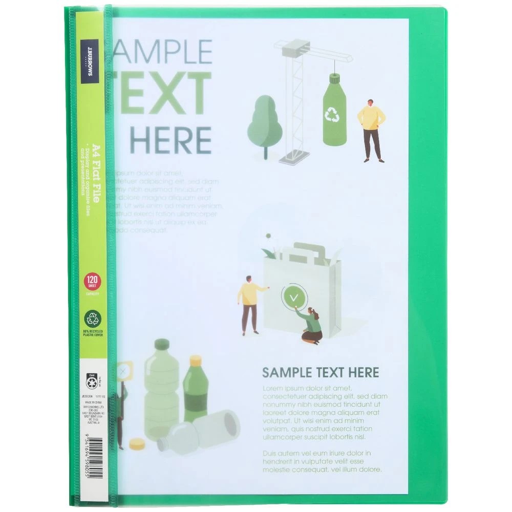 2 J.Burrows A4 Flat File Green, 2 of 3