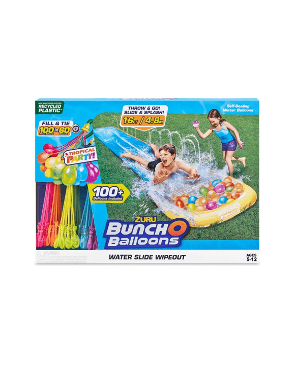 Zuru Bunch O Balloons Water Slide Wipeout and Self-Sealing Water Balloons Set