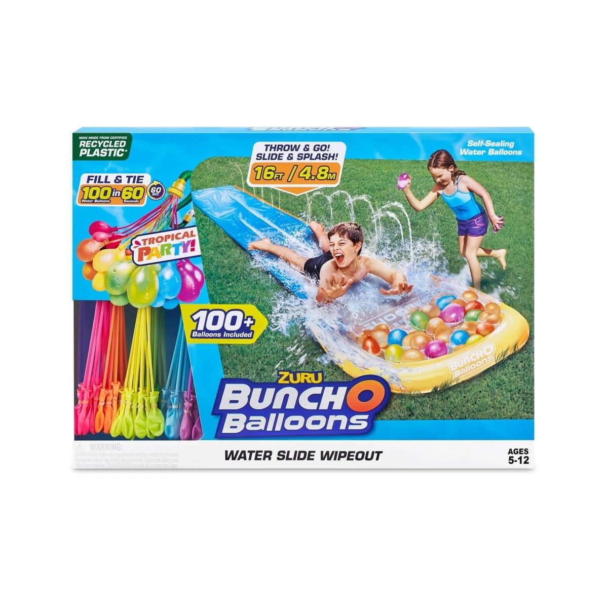 1 Zuru Bunch O Balloons Water Slide Wipeout and Self-Sealing Water Balloons Set, 1 of 10