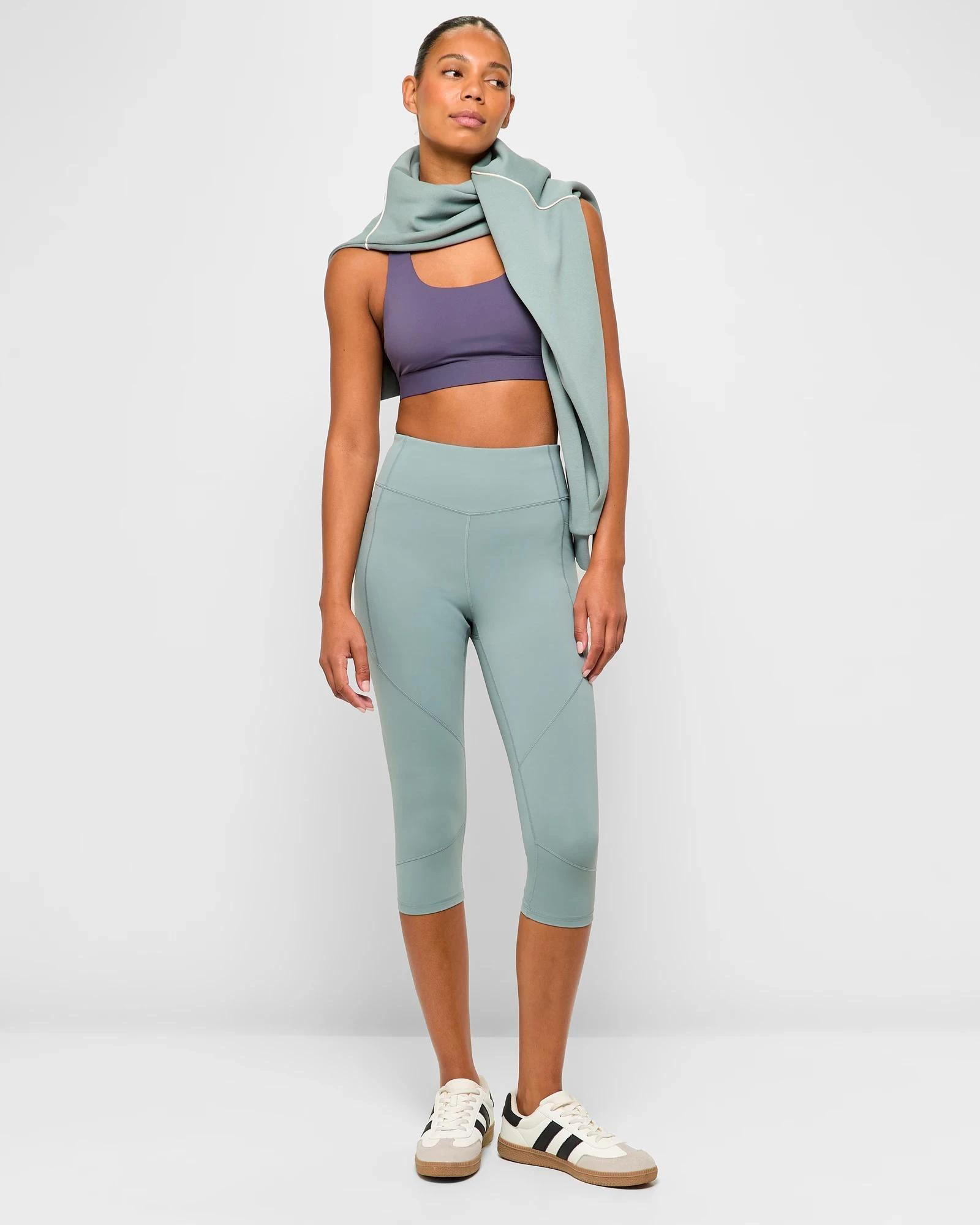 1 Target Active Infinity Sculpt High Rise Crop Length Tights GARDEN SAGE, 1 of 5