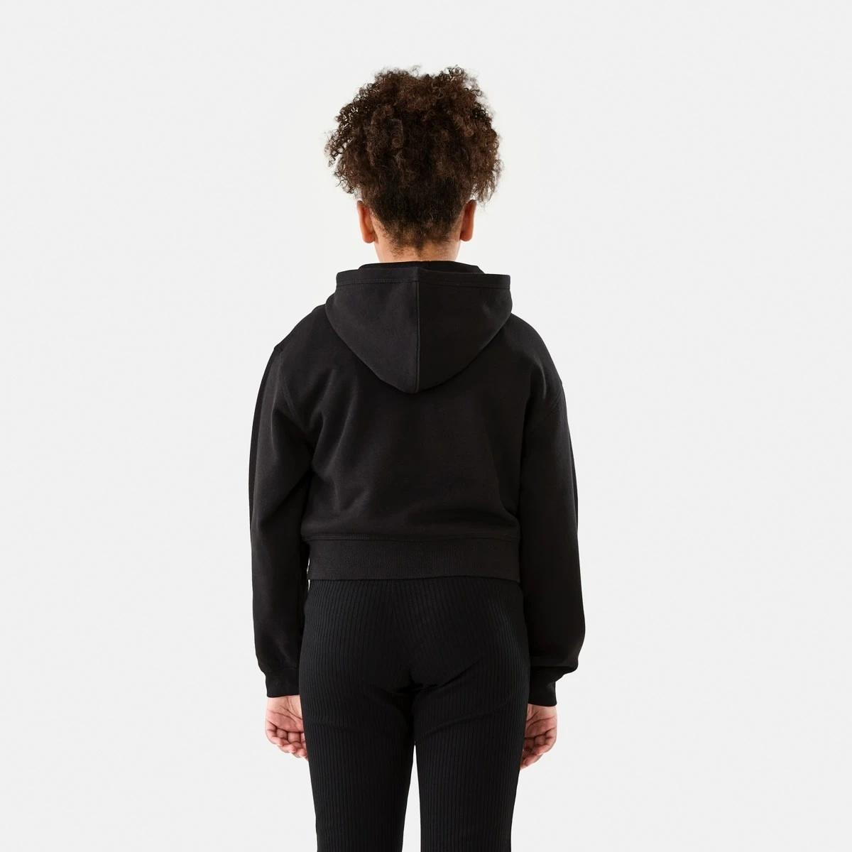 2 Cropped Zip Through Hoodie Black, 2 of 10