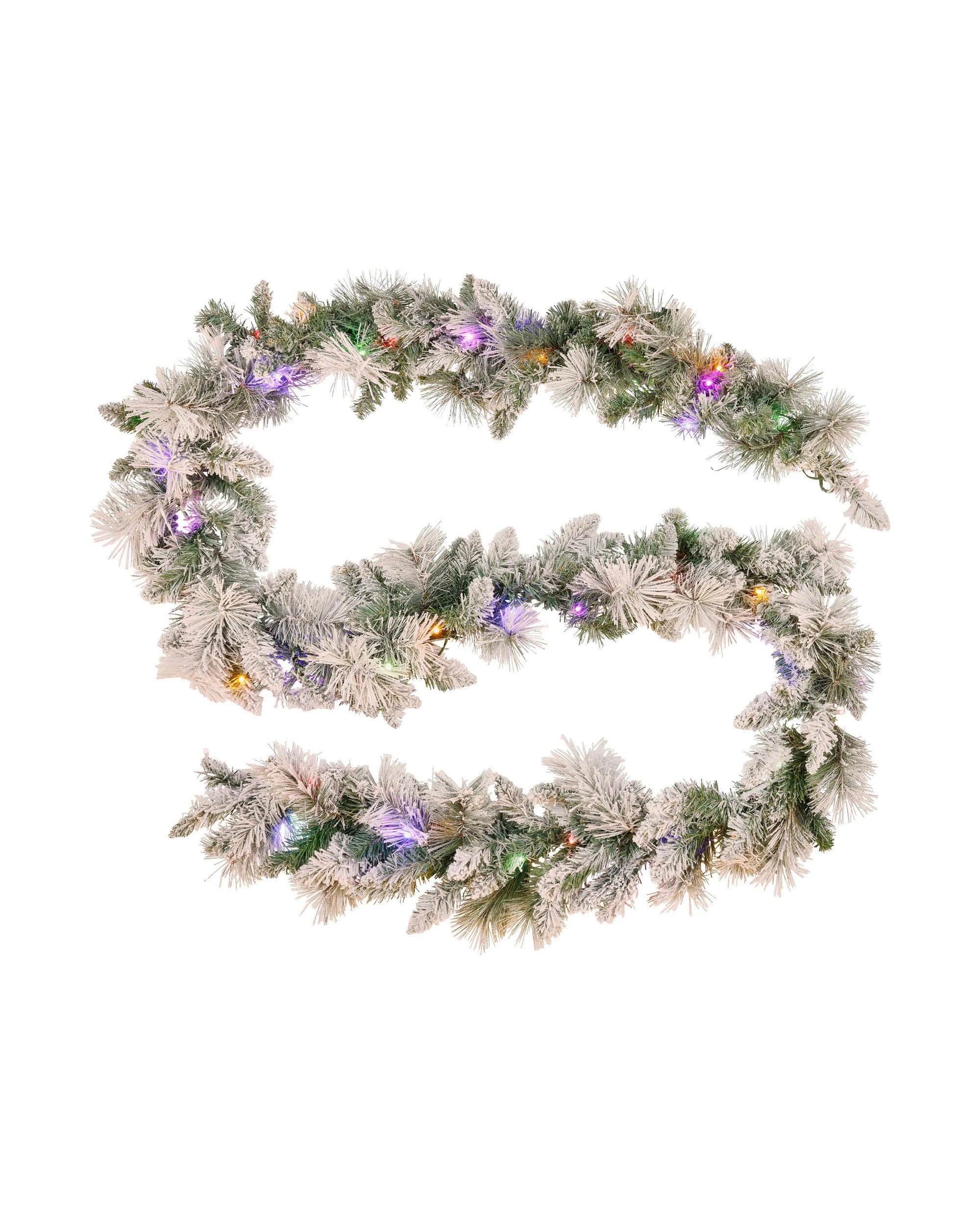 1 Christabelle 2.7m Snowy Christmas Garland Dorset Pine Pre-lit With Multi-function Led Lights Door Decoration, 1 of 7