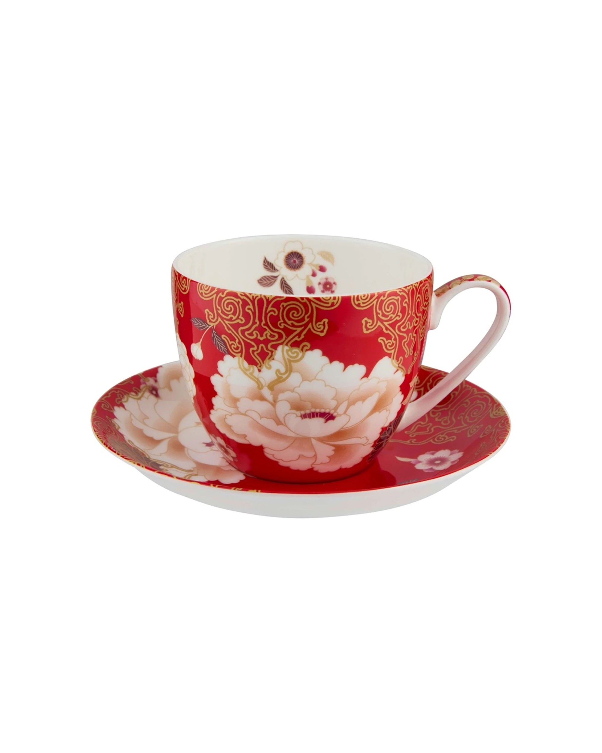 1 Maxwell And Williams Cup Saucer 2pc Fine Bone China 300ml Gift Boxed Set - Red, 1 of 3