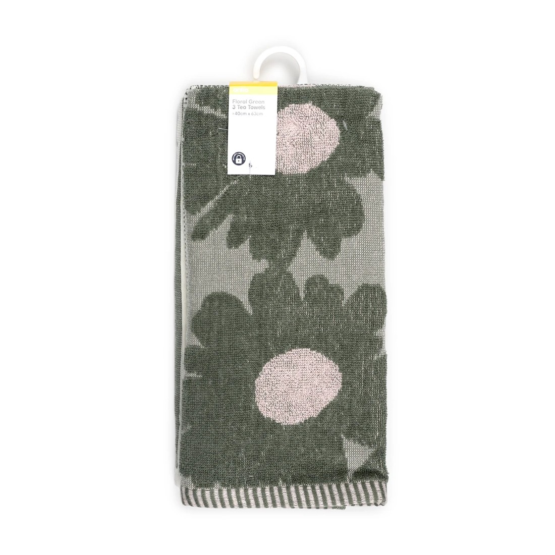 6 3 Pack Floral Green Tea Towels, 6 of 7