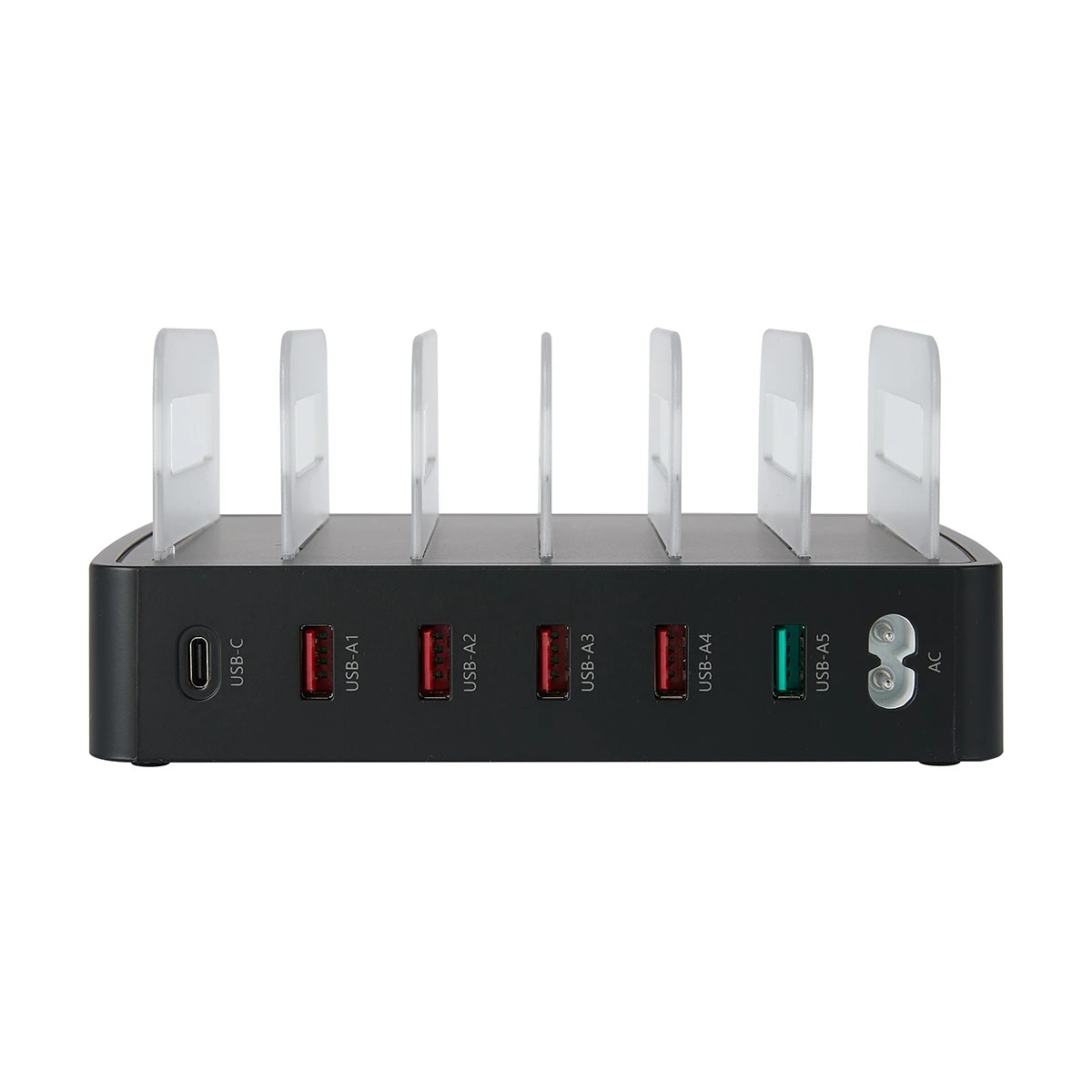 5 6 Port USB Charger Stand - Black, 5 of 10