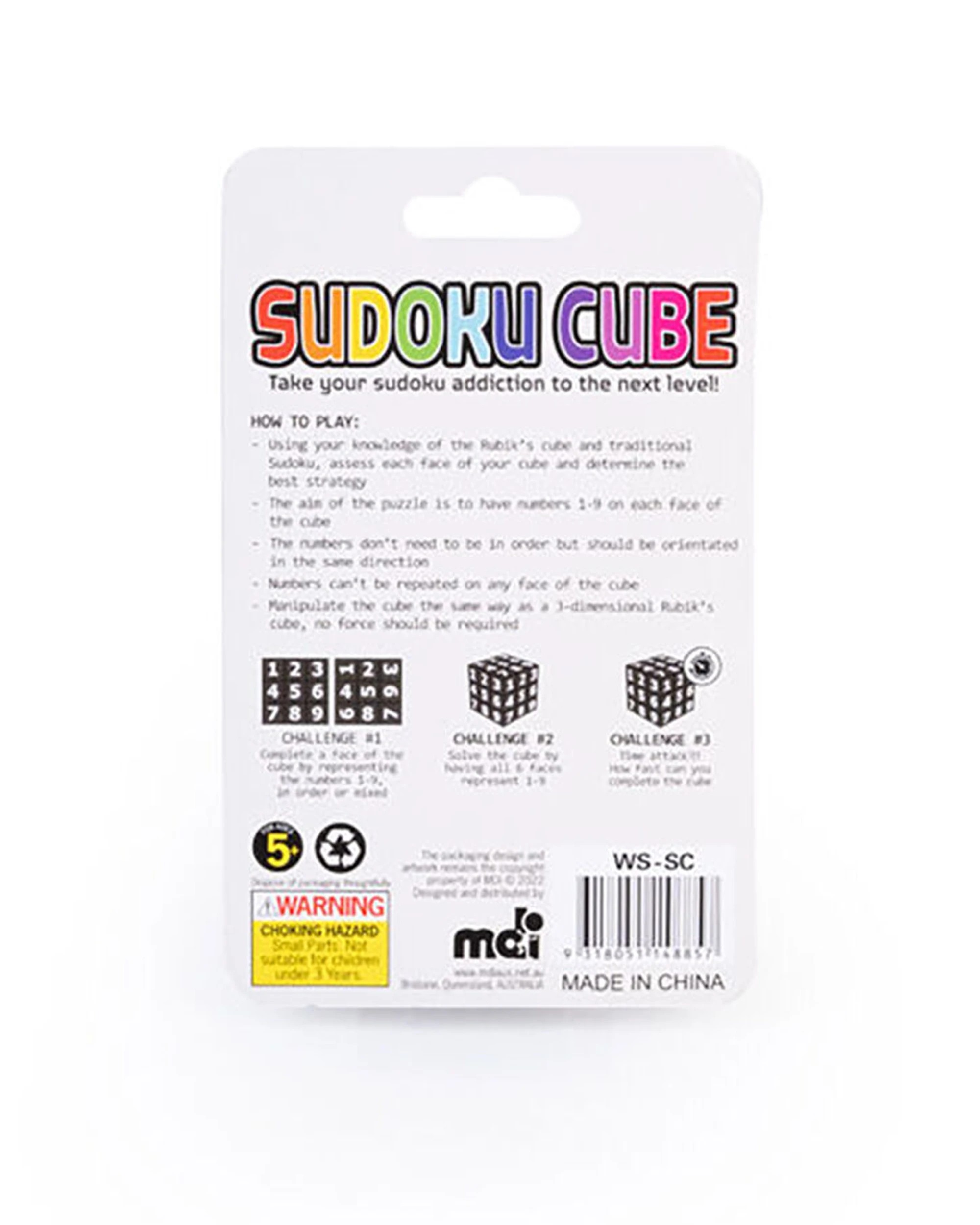 3 MDI Sudoku Cube Number Puzzle Game Toy 5.5x5.5cm - Black, 3 of 4