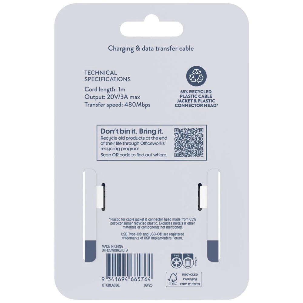4 Otto USB-A to USB-C Cable 1m Blue, 4 of 5