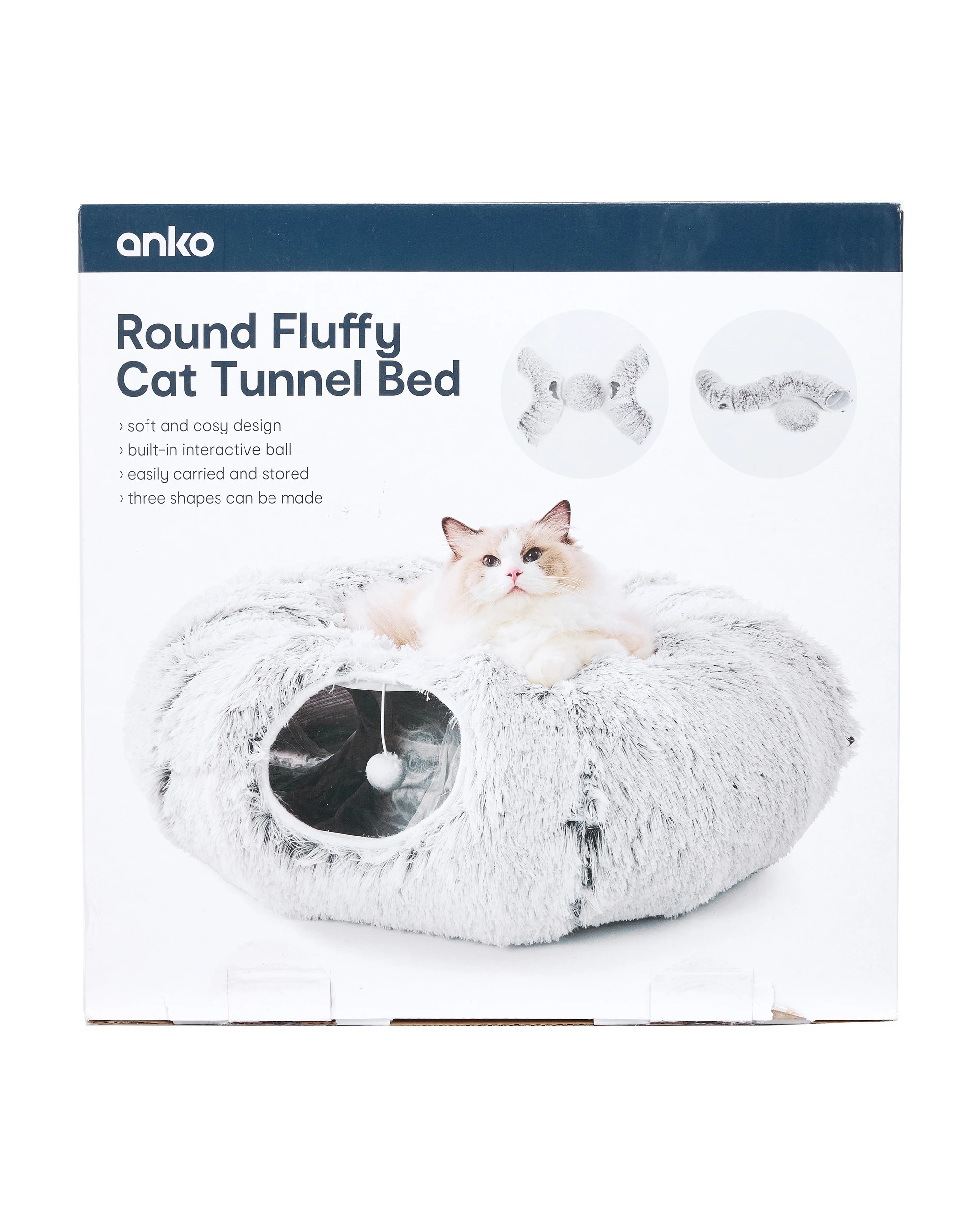 10 Round Fluffy Cat Tunnel Bed, 10 of 10
