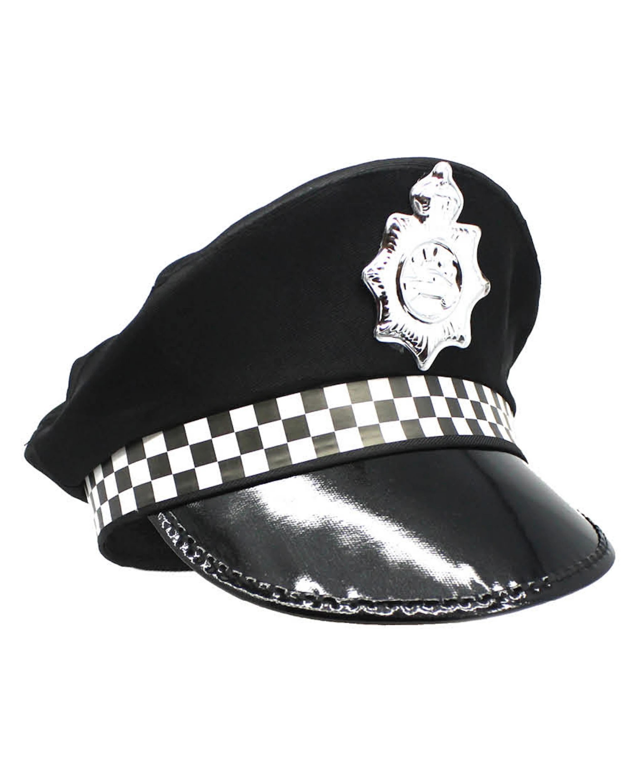 1 Br Costumes Police Officer Hat Pilot Cop Costume Party Cap Halloween Book Week - Black, 1 of 2