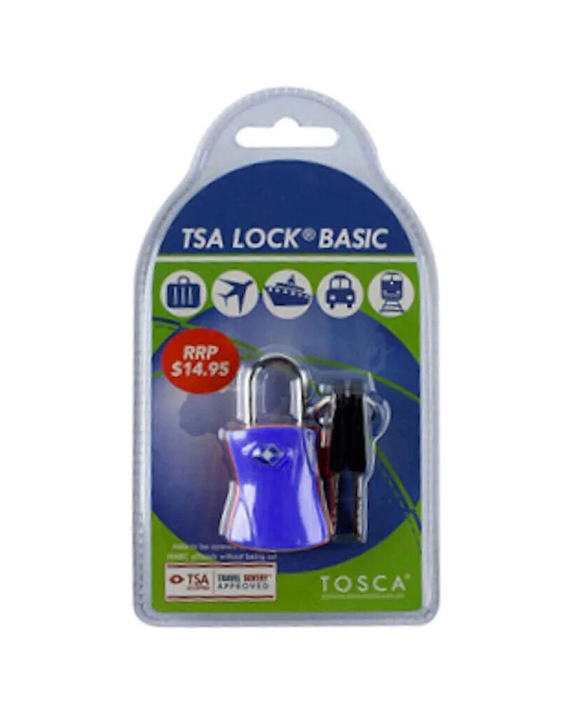 2 Tosca 2Pk Tsa Approved Luggage Bag Lock With Keys - Blue, 2 of 2