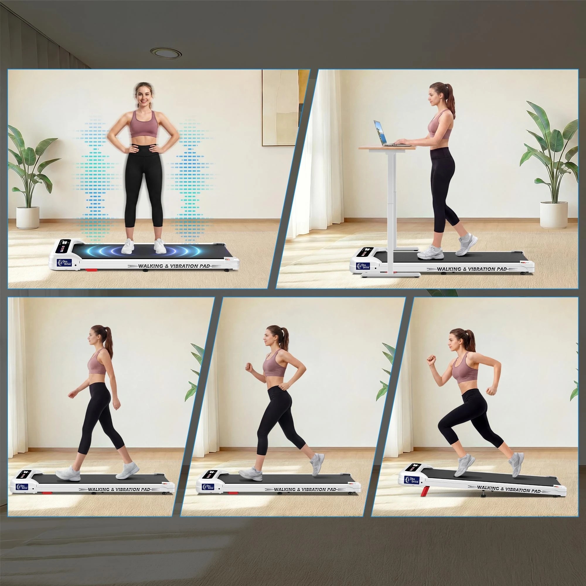 9 Black Lord Treadmill 4-in-1 Walking Vibration Pad Incline Magnetic Remote - White, 9 of 9