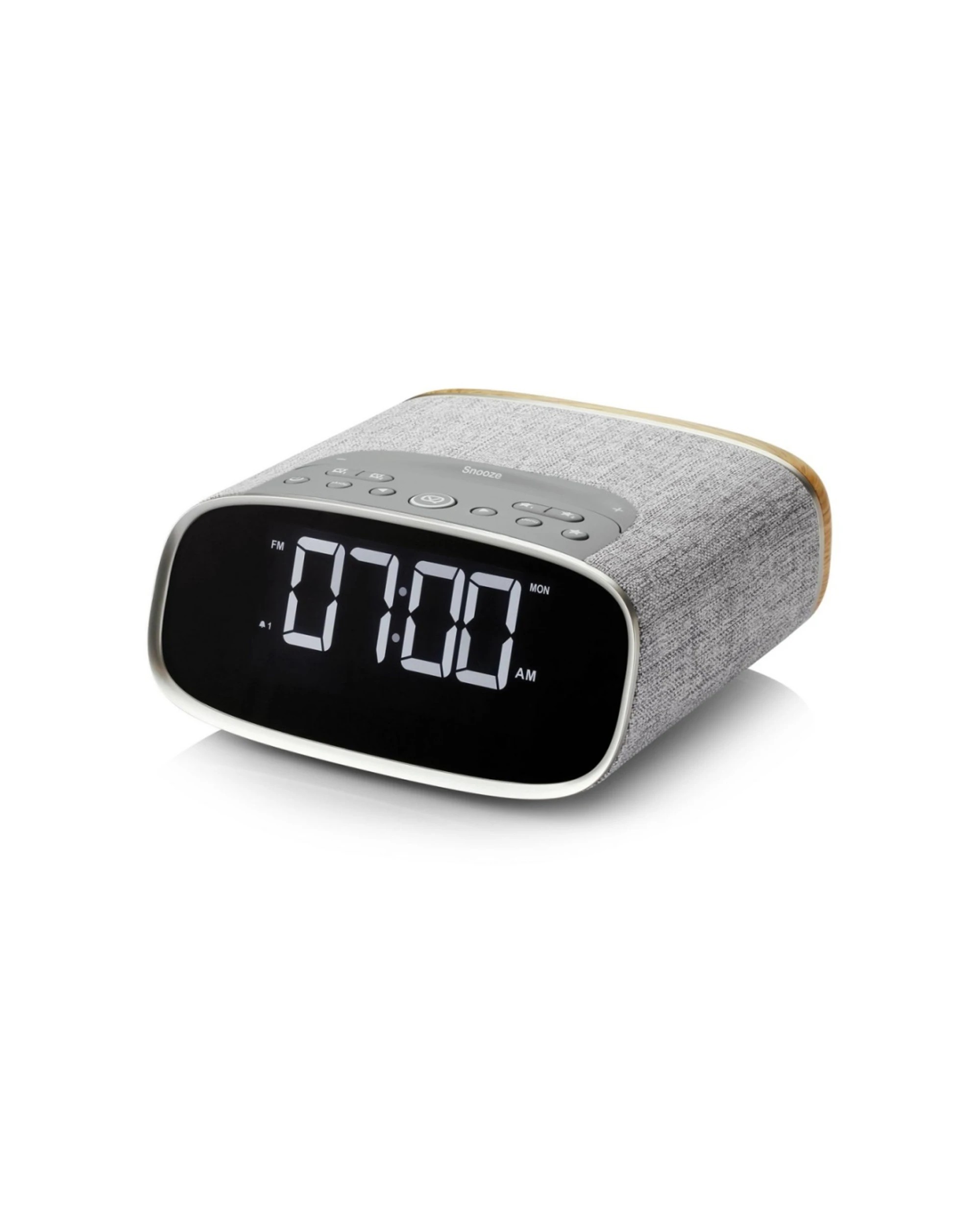3 VQ Lark DAB Digital Clock Radio With Wireless Bluetooth Speaker Dual Alarm Oak - Grey, 3 of 4
