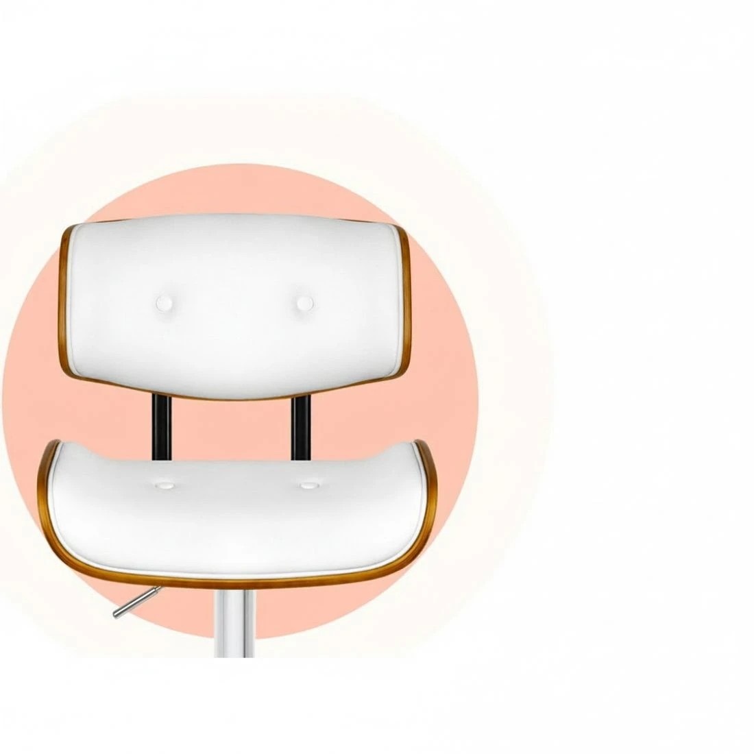 5 Artiss 2x Bar Stools Gas Lift Leather - White, 5 of 5