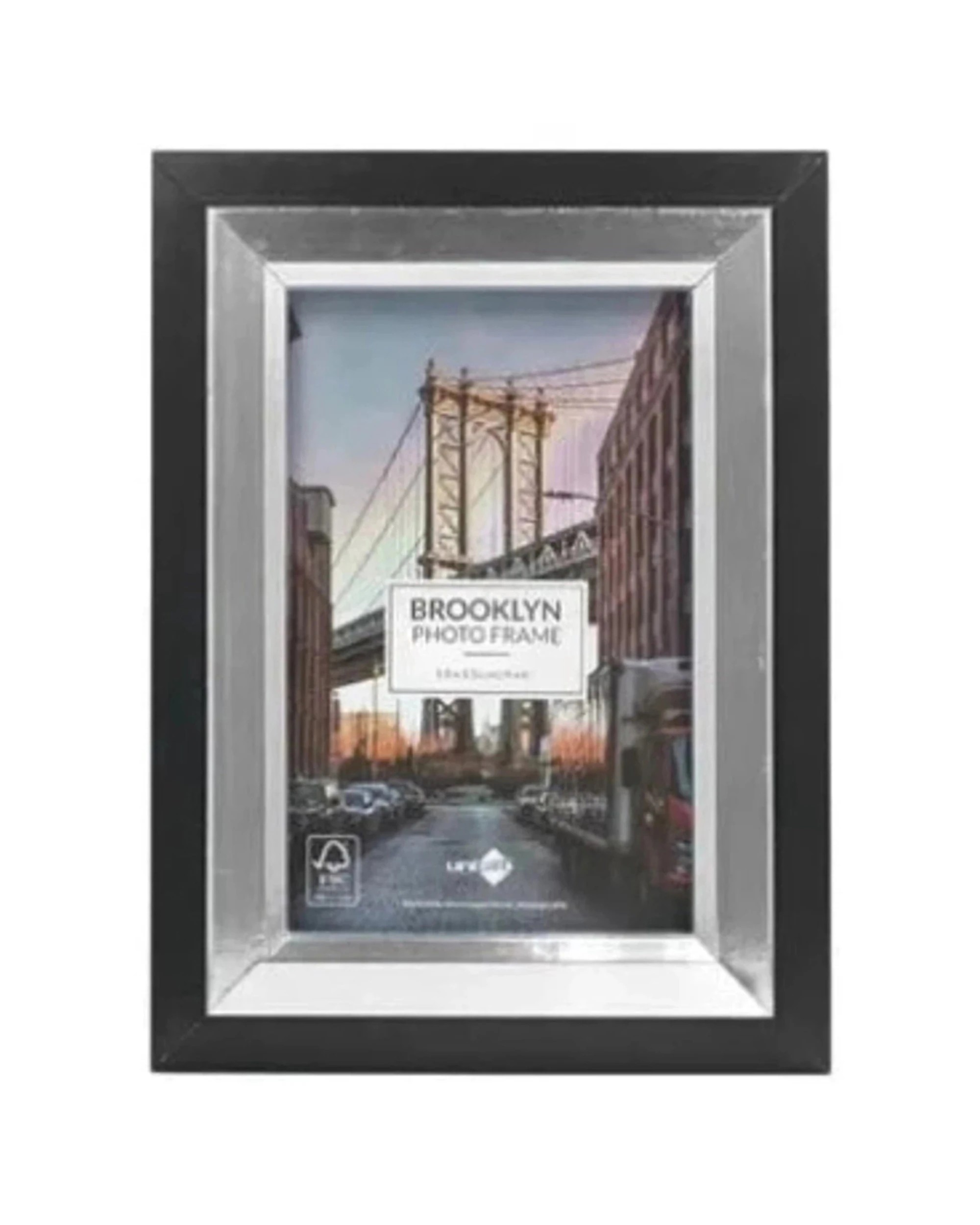 1 Unigift Brooklyn Photo Picture Frame Modern Elegant Home Decor 4x6/10x15cm - Silver, 1 of 1