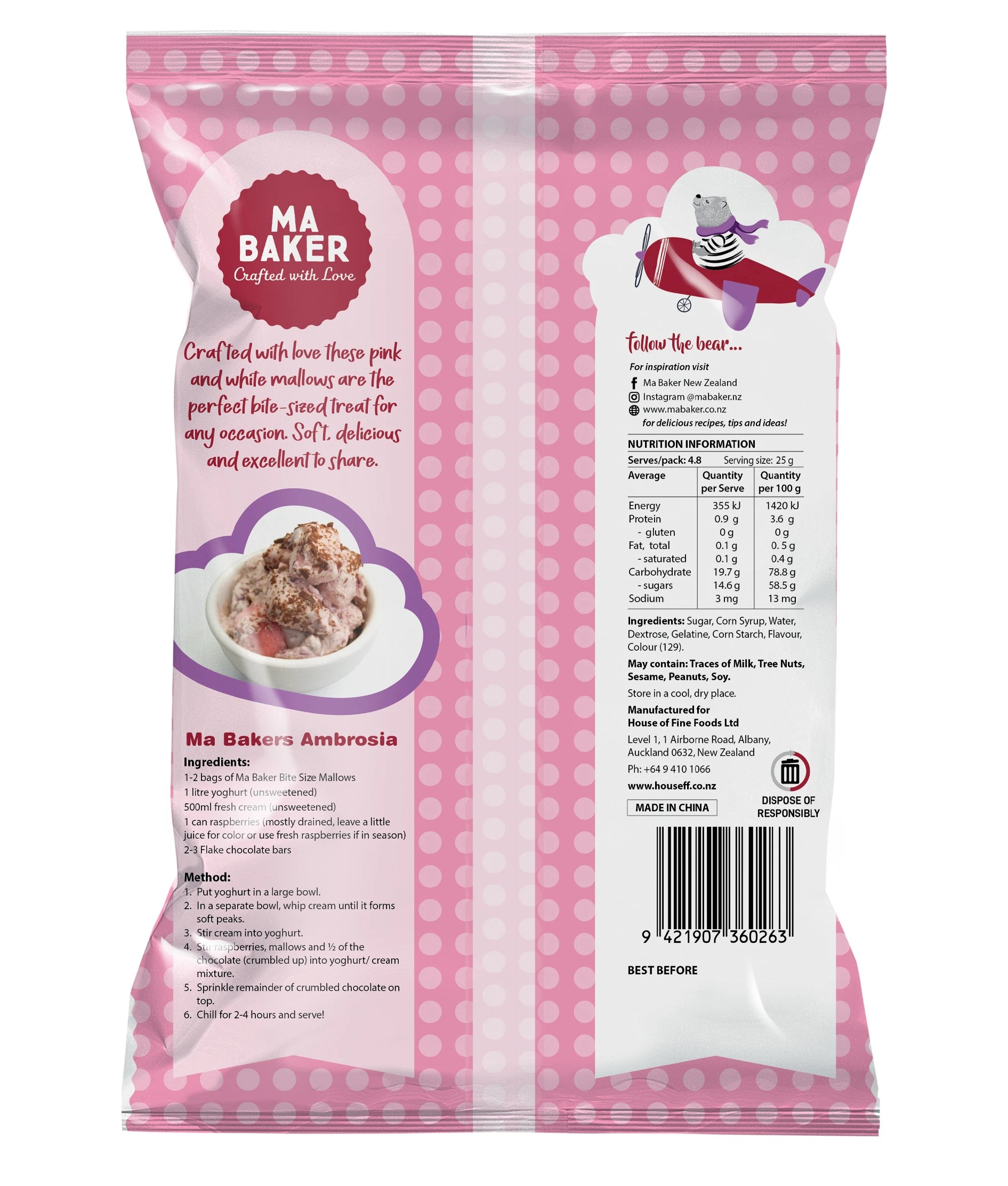 2 Ma Baker Bite Size Mallows 120g, 2 of 2