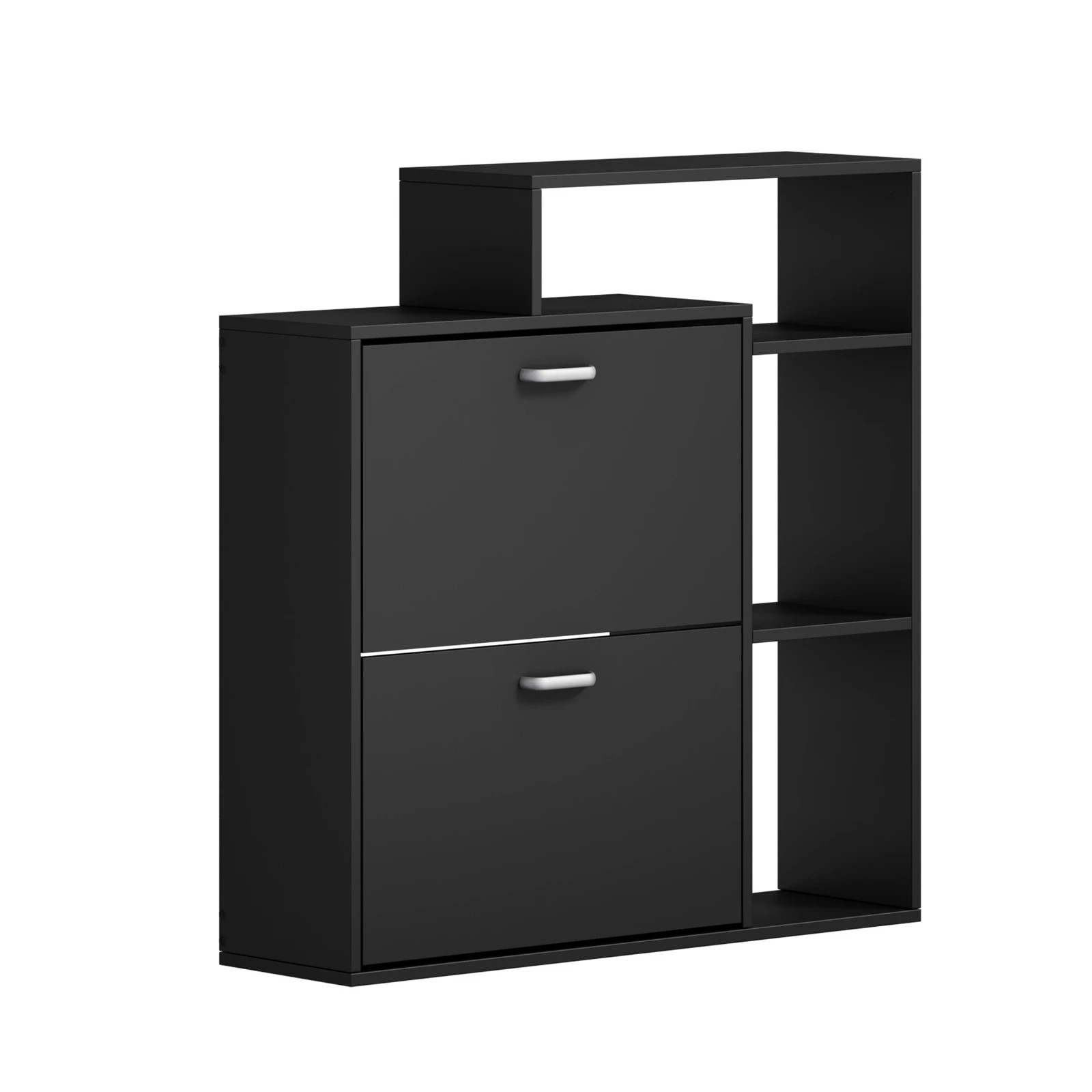 3 Oikiture Shoe Cabinet Storage 2 Doors Shoes Rack Display Shelves - Black, 3 of 8