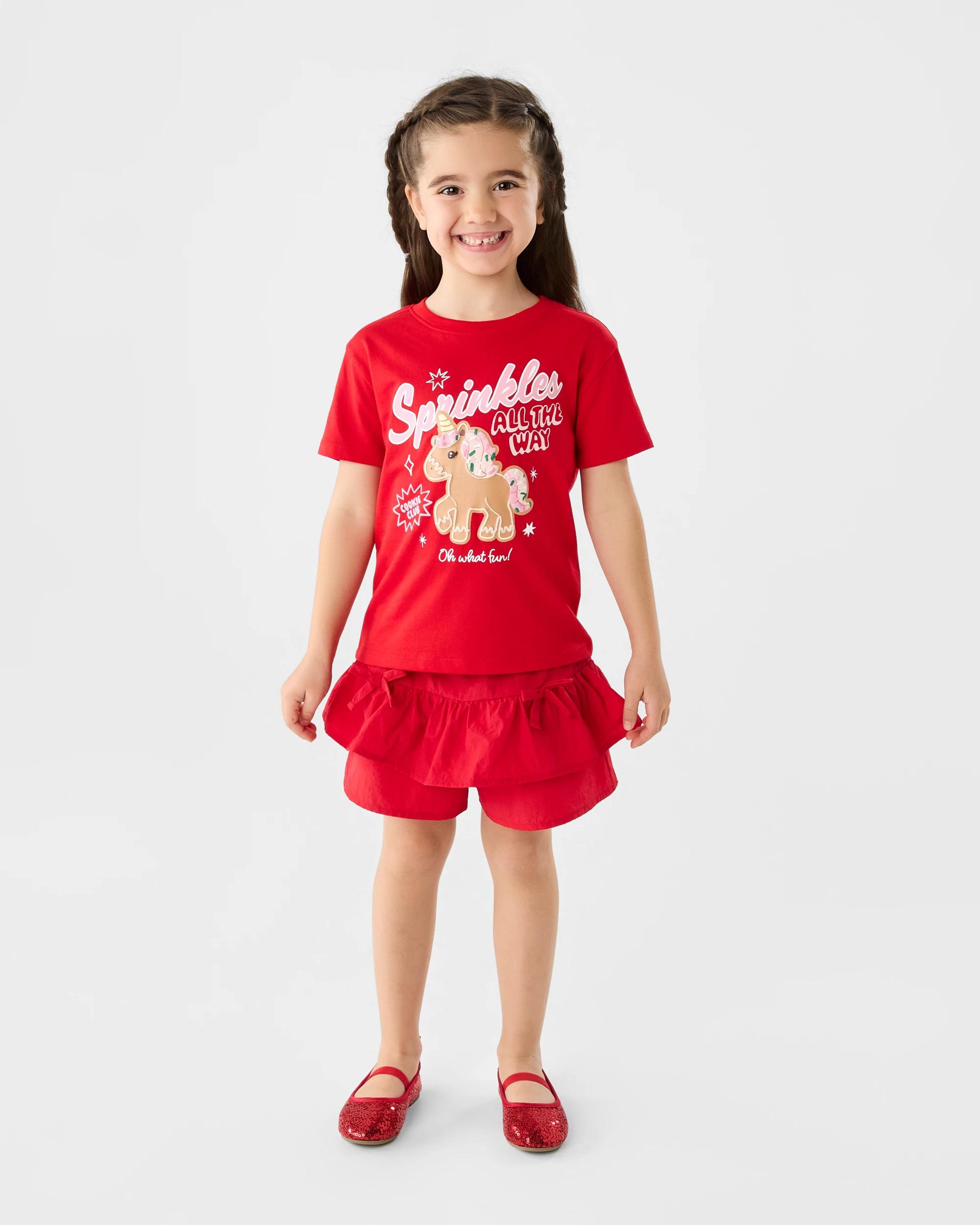 5 Christmas Print T-shirt Red Uncrn, 5 of 6