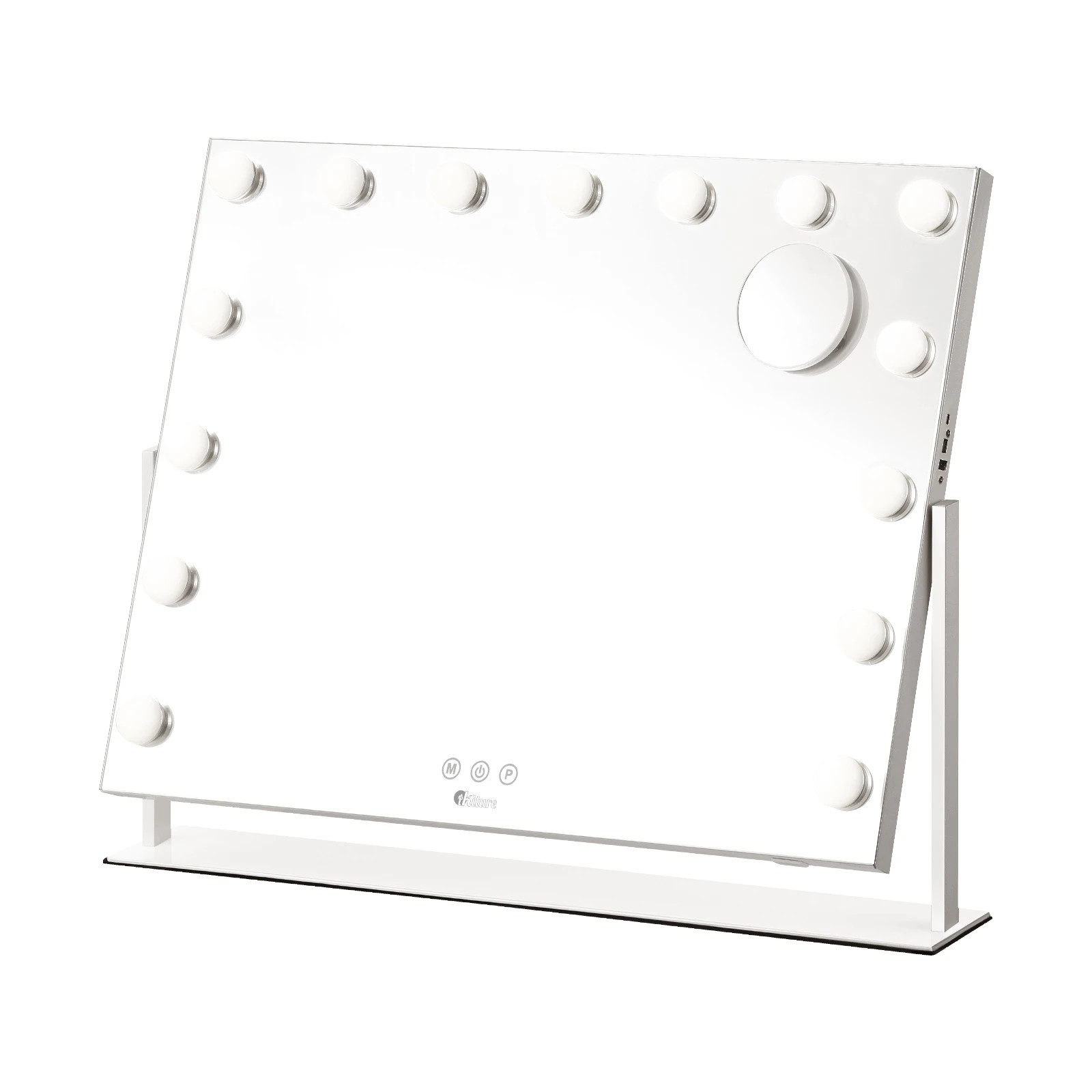 1 Oikiture Led Makeup Mirror Bluetooth Rotation 62x50cm Hollywood Vanity Mirrors
 - White, 1 of 8