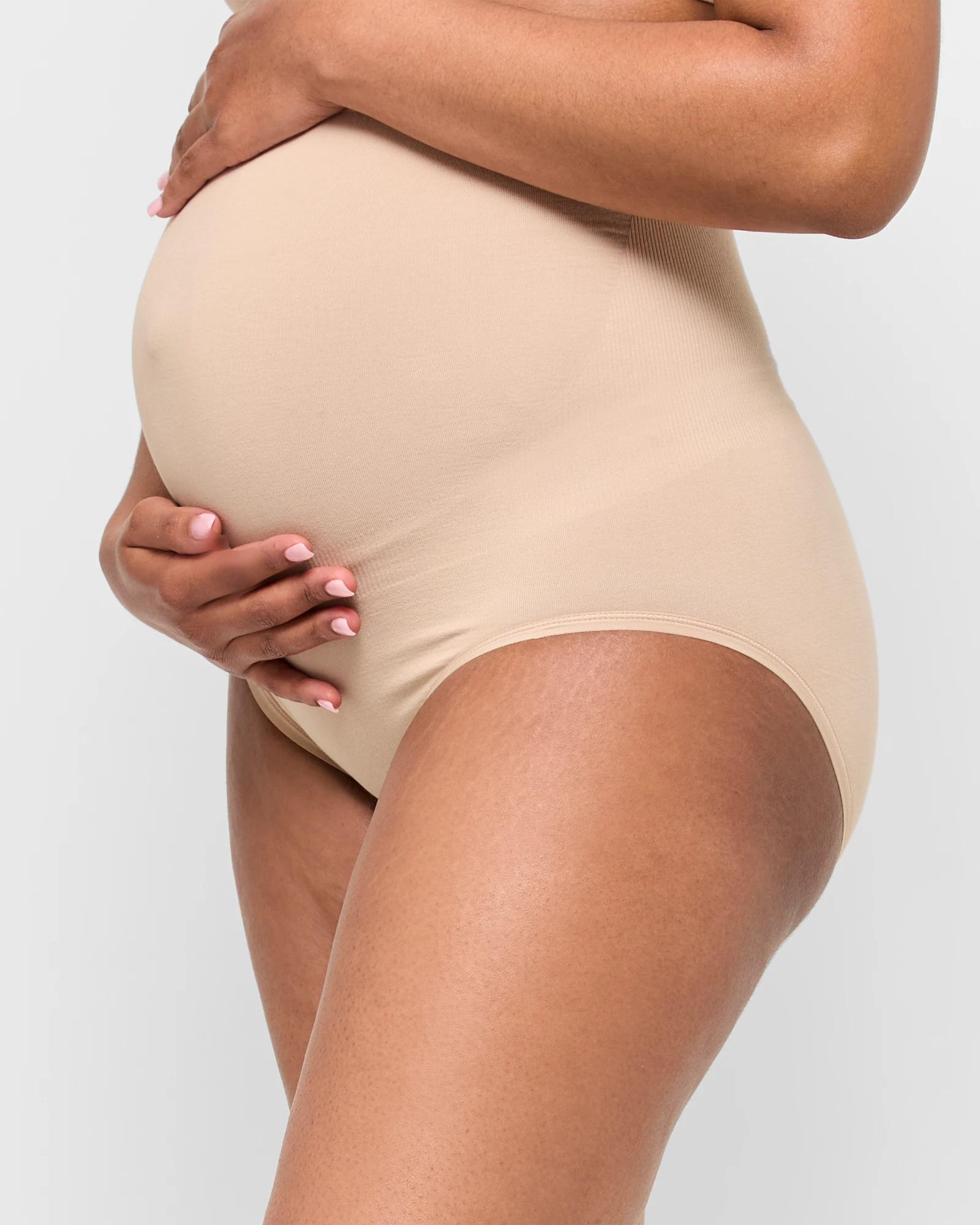 2 Target Maternity Cotton Rich Seamfree Over Belly Briefs NATURAL, 2 of 3