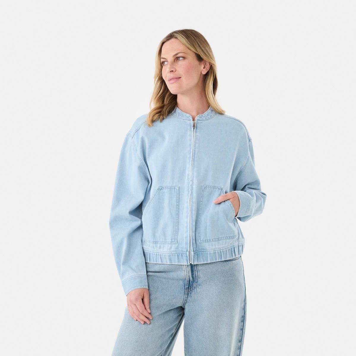 2 Denim Bomber Jacket Light Wash, 2 of 8