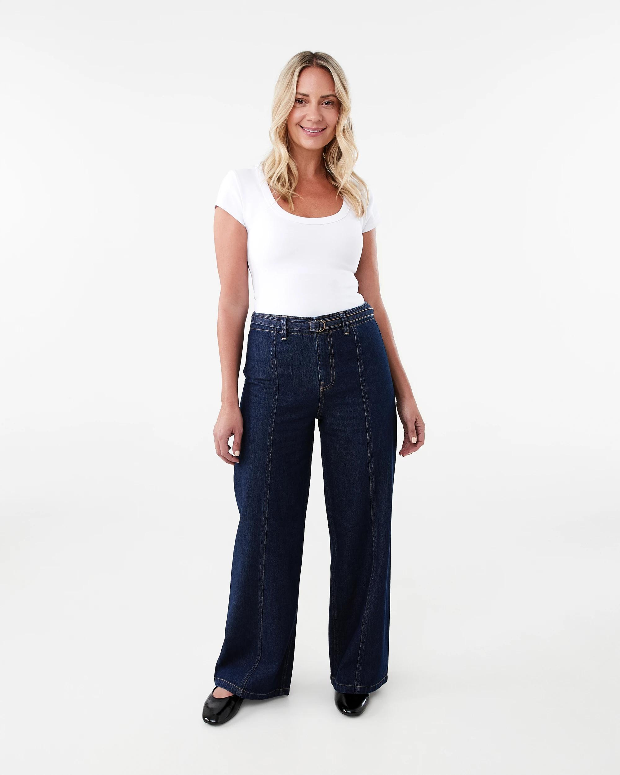 2 Belted Wide Leg Jeans Indigo Wsh, 2 of 9