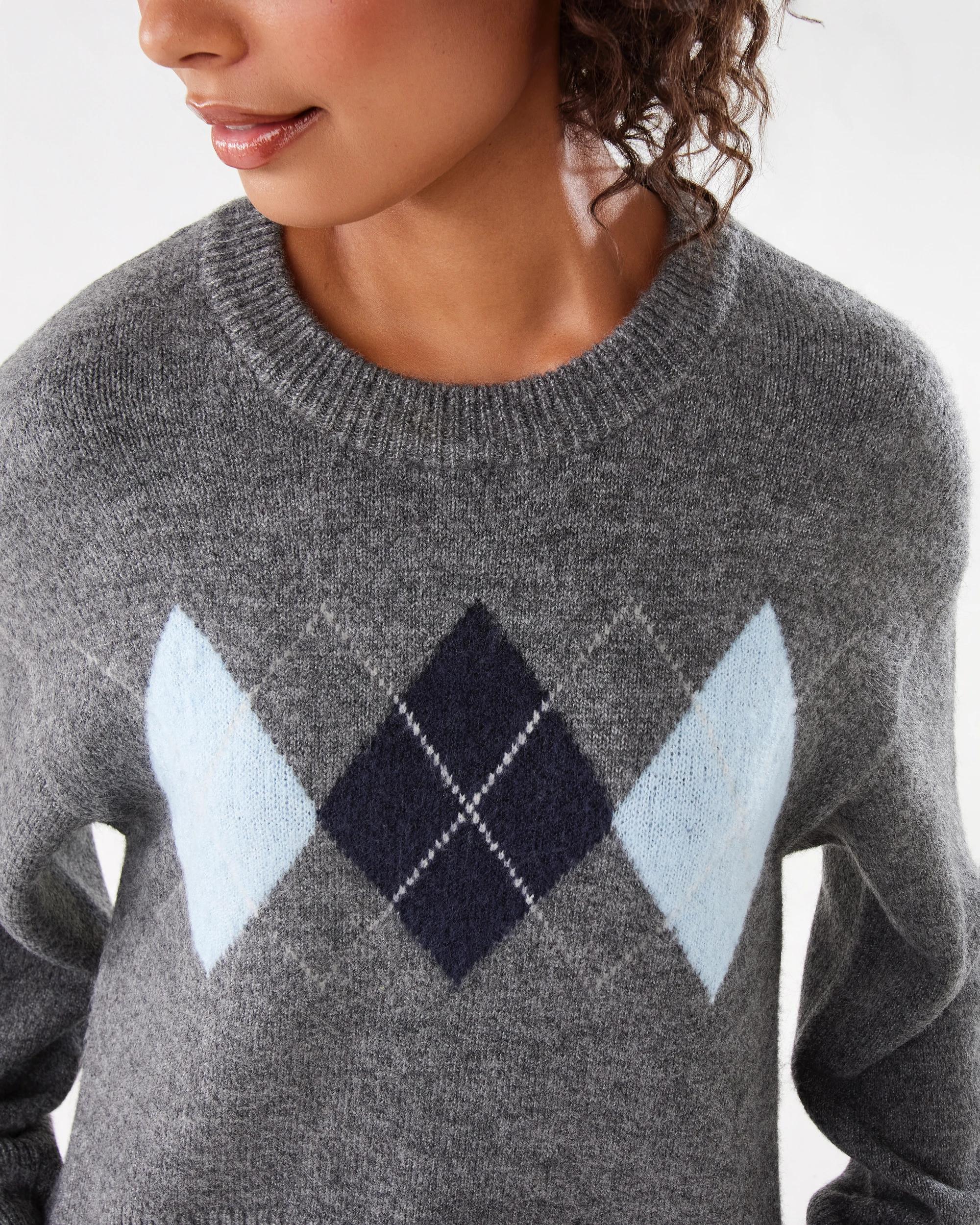 6 Jacquard Knit Jumper Grey Marle, 6 of 9