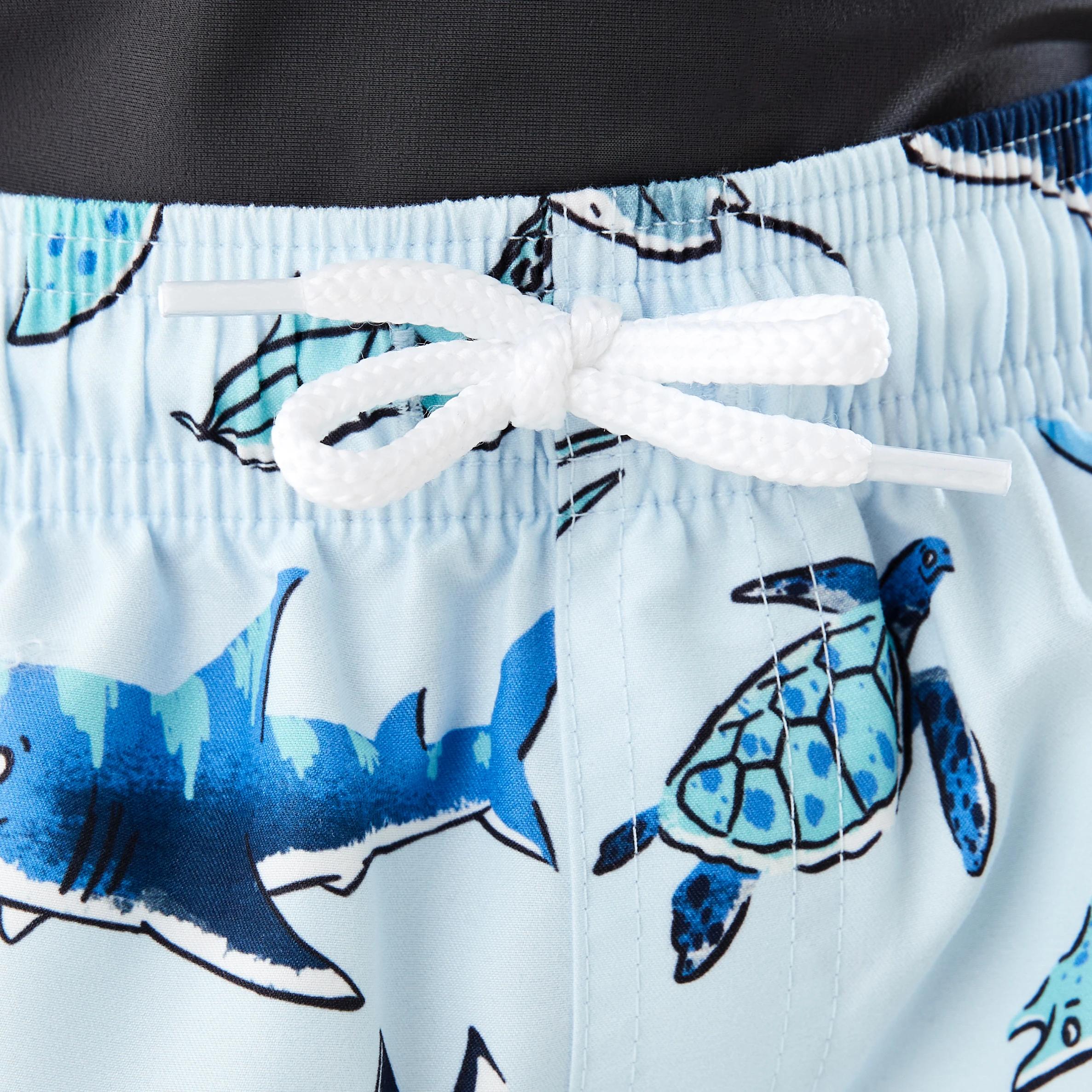 3 Printed Boardshorts SHARK PARADE MEDIUM BLUE, 3 of 5