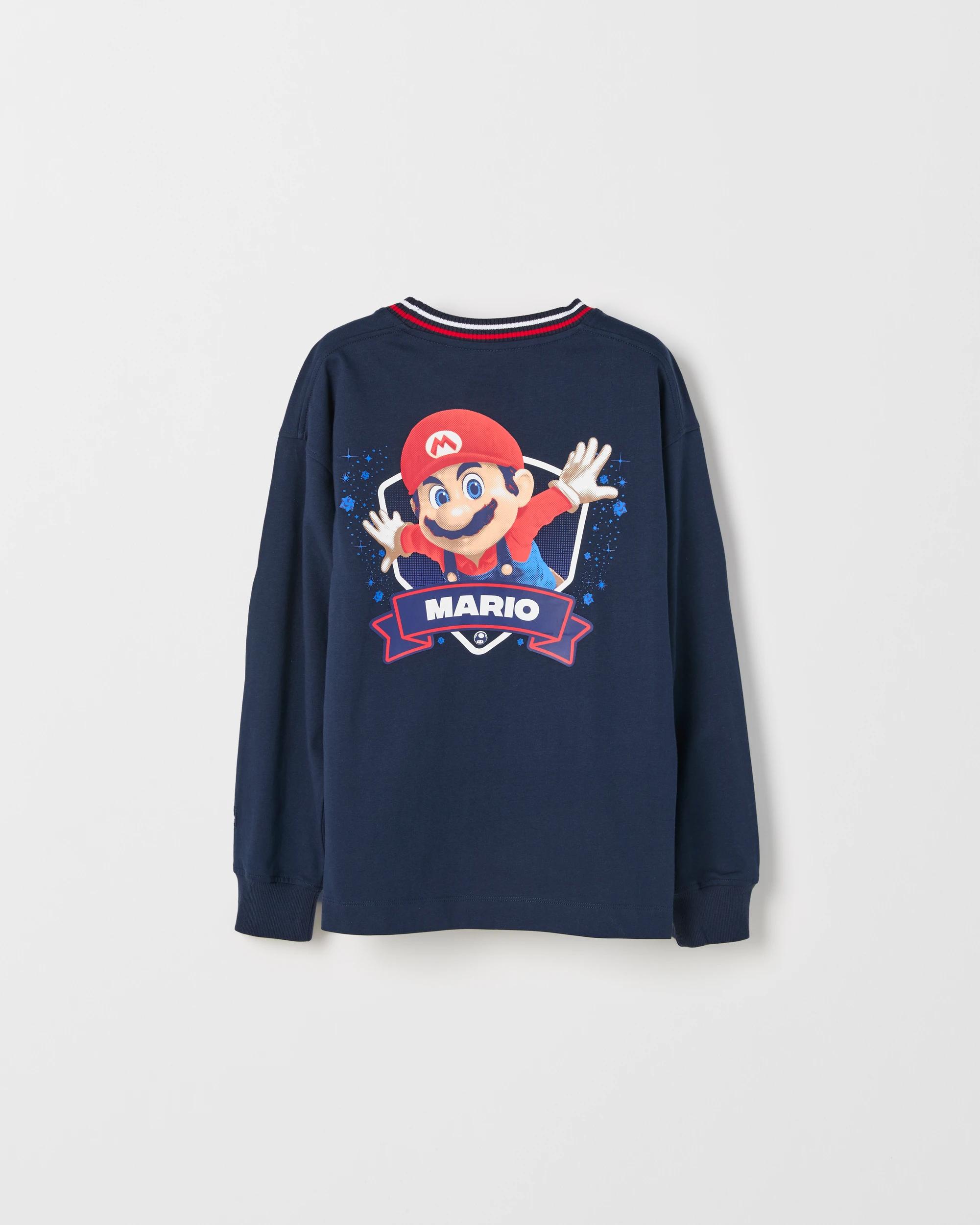 7 Super Mario Australian Cotton Long Sleeve T-Shirt BLACK, 7 of 9