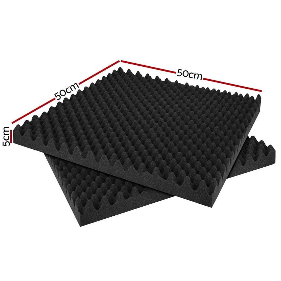 2 Alpha Acoustic Foam 40pcs 50x50x5cm Sound Absorption Proofing Panels Eggshell - Black, 2 of 5