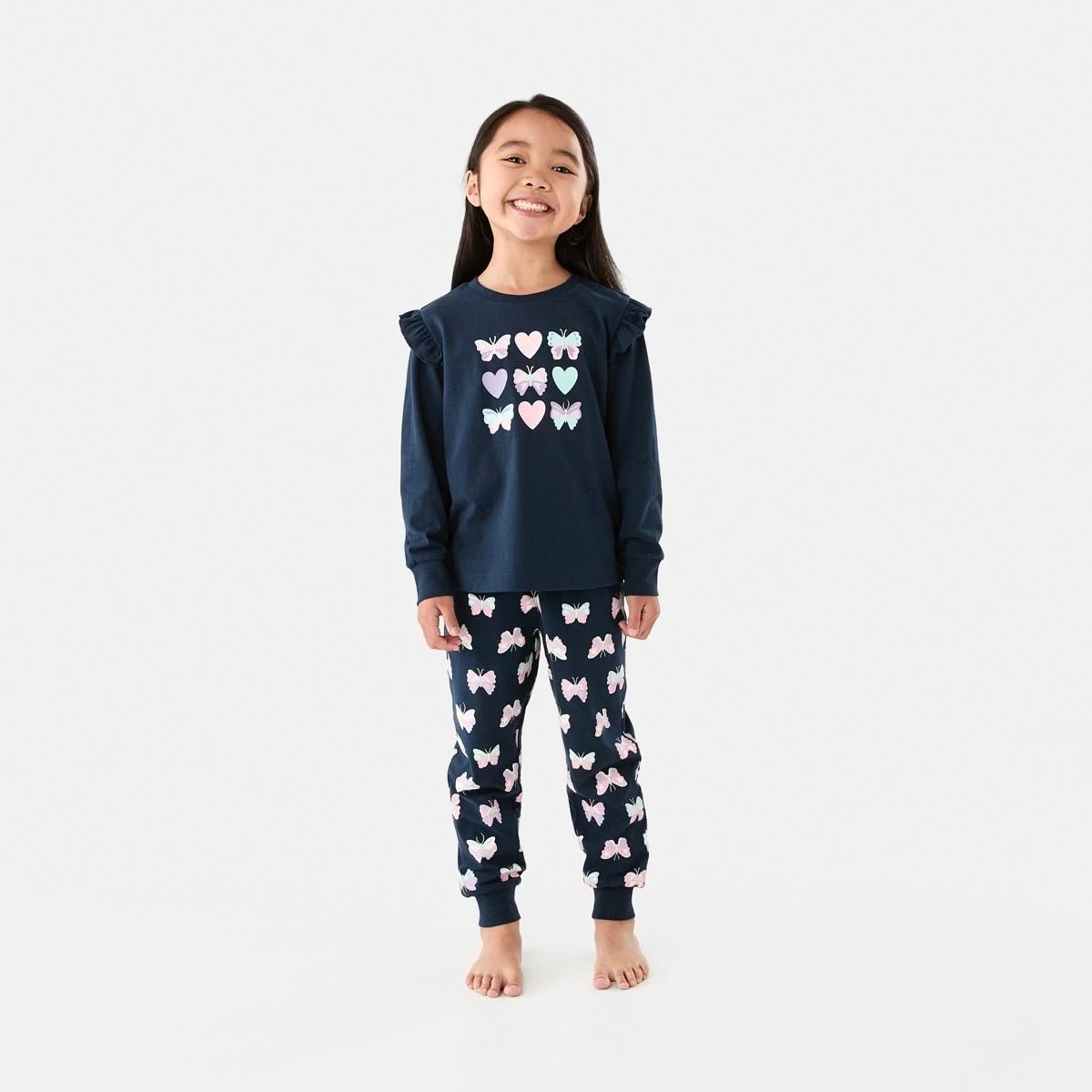 1 Jersey Pyjama Set Nvy Bttfly, 1 of 10