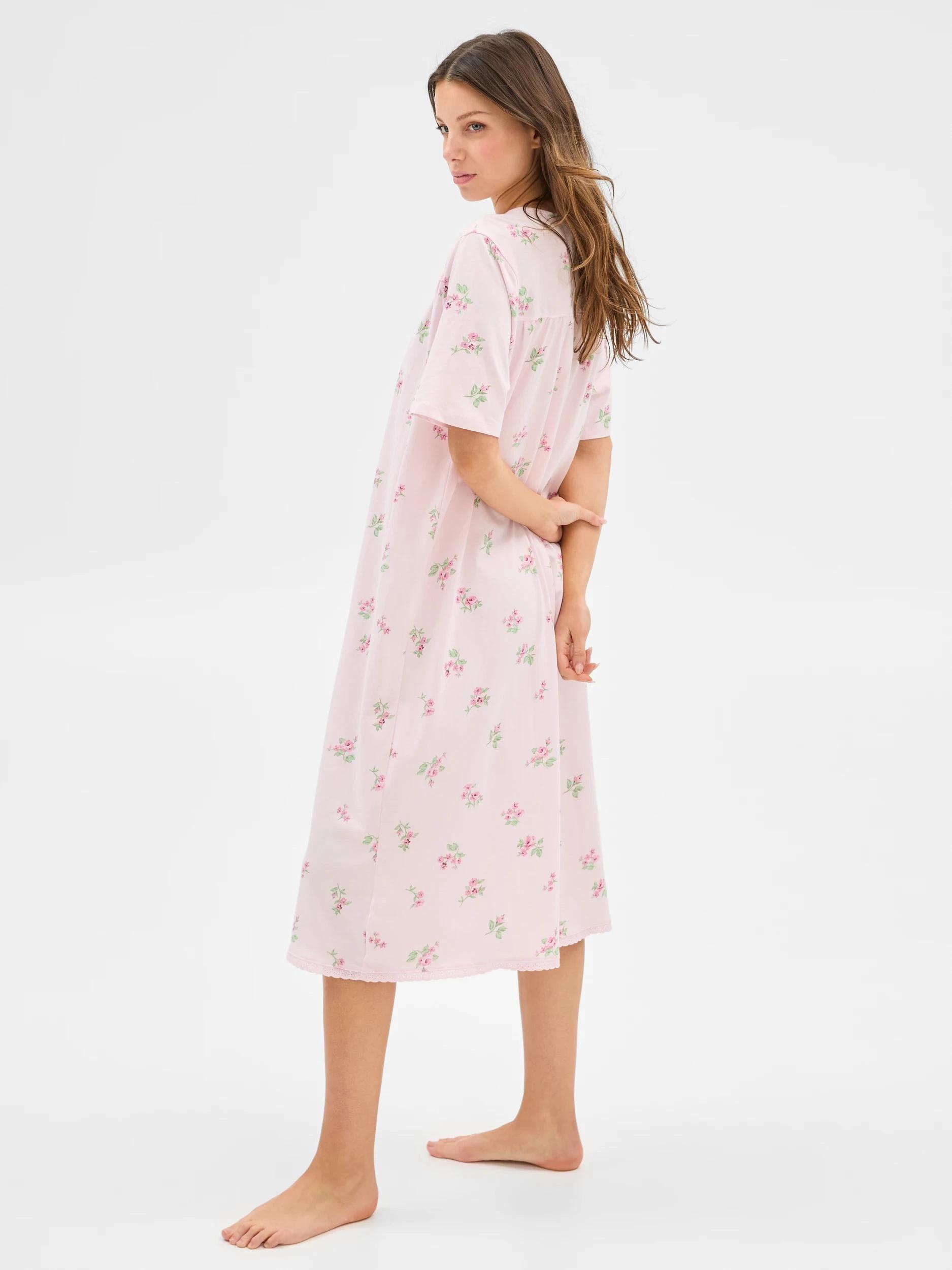 3 Target Woman Australian Cotton Womens Short Sleeve Traditional Sleep Nightie PINK DITSY FLORAL, 3 of 5