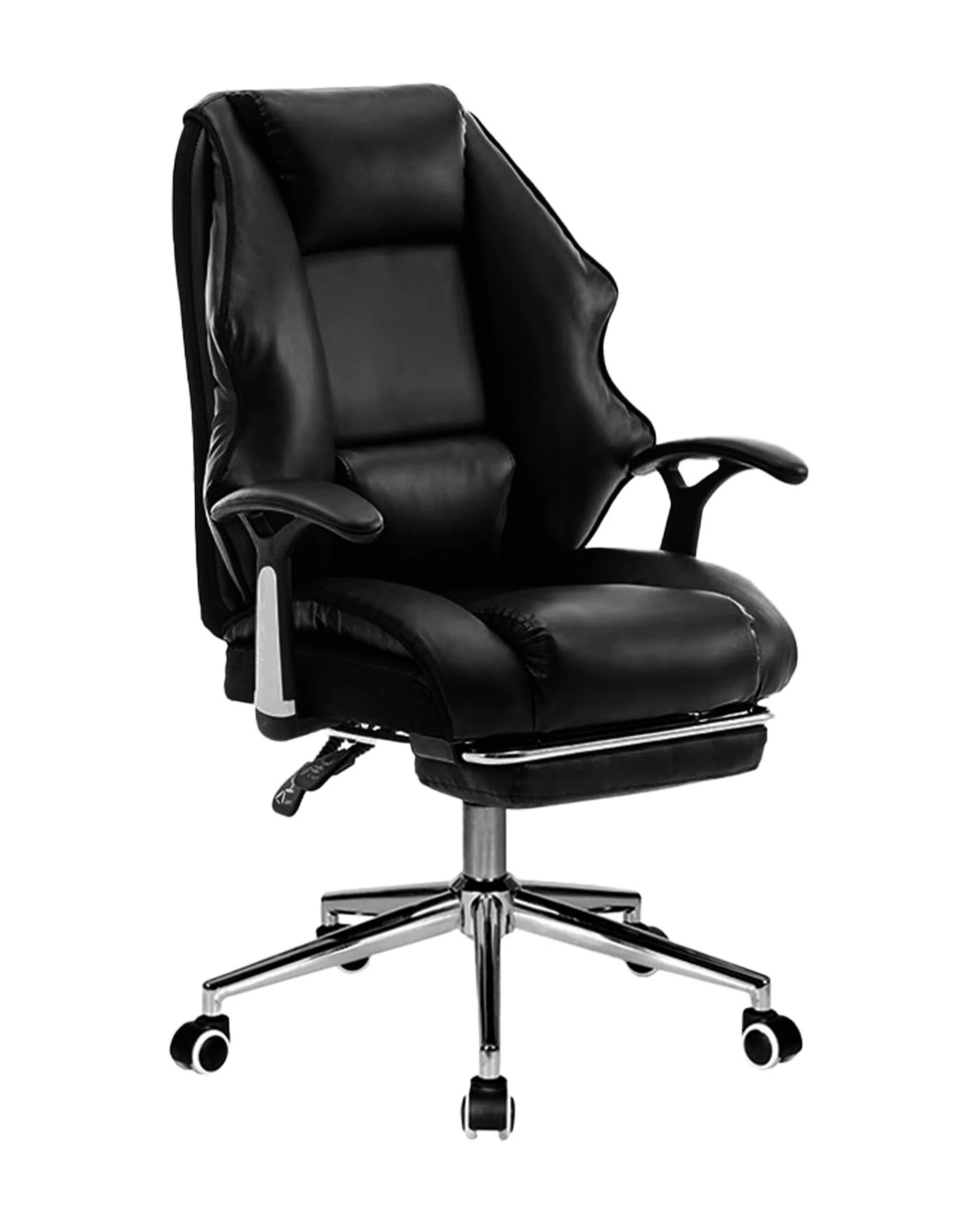 2 Sarantino Faux Leather High Back Reclining Executive Office Chair with Stool, 2 of 3