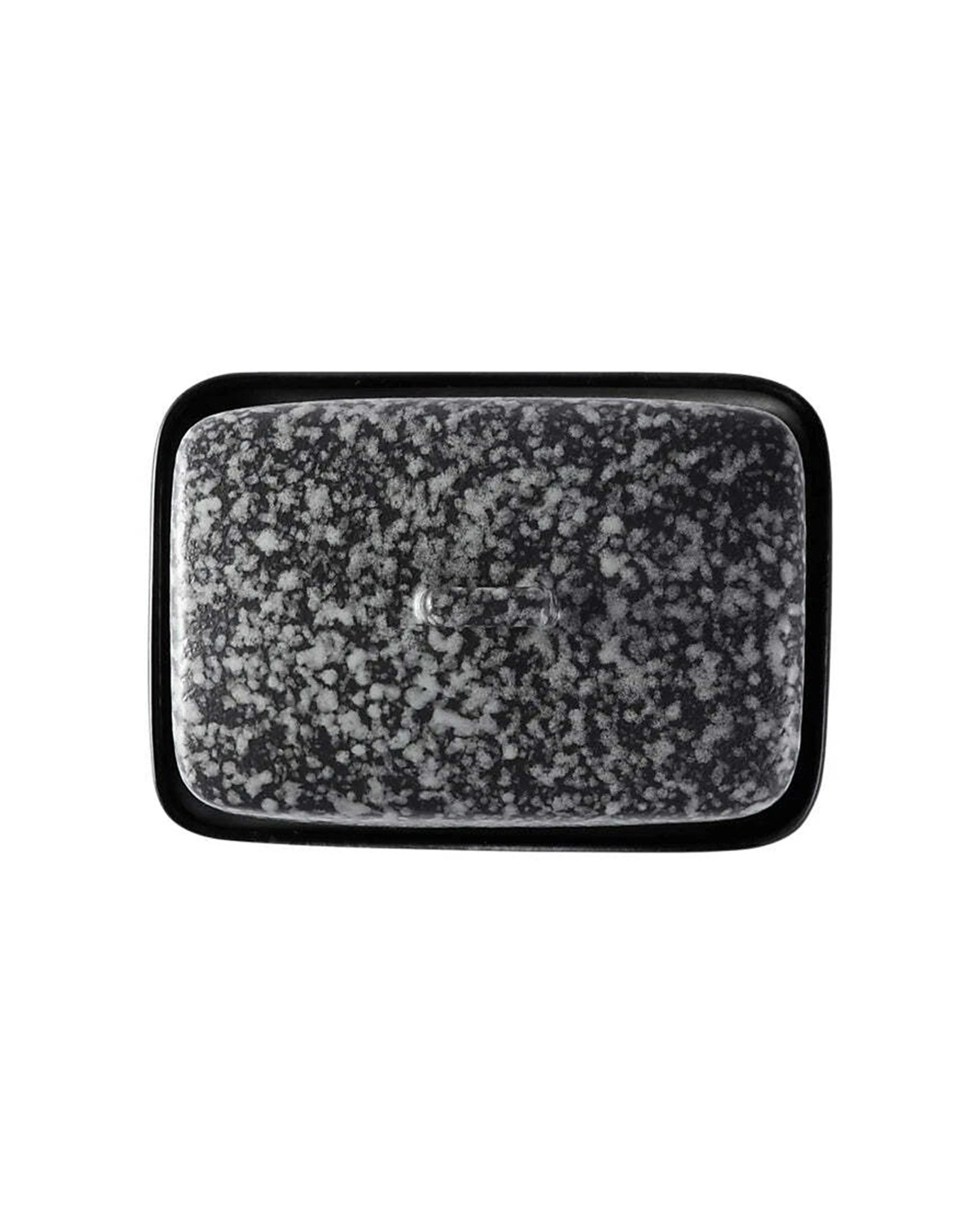 2 Maxwell & Williams Caviar Granite Butter Dish Durable Porcelain Construction - Grey, 2 of 4