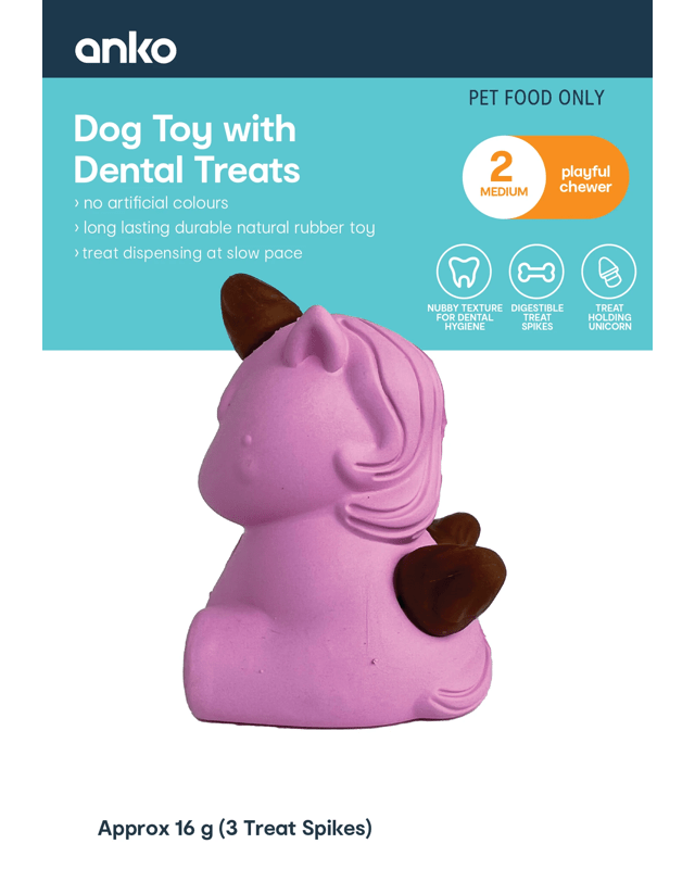 Pet Toy Chew 2-in-1 Unicorn - Small, 