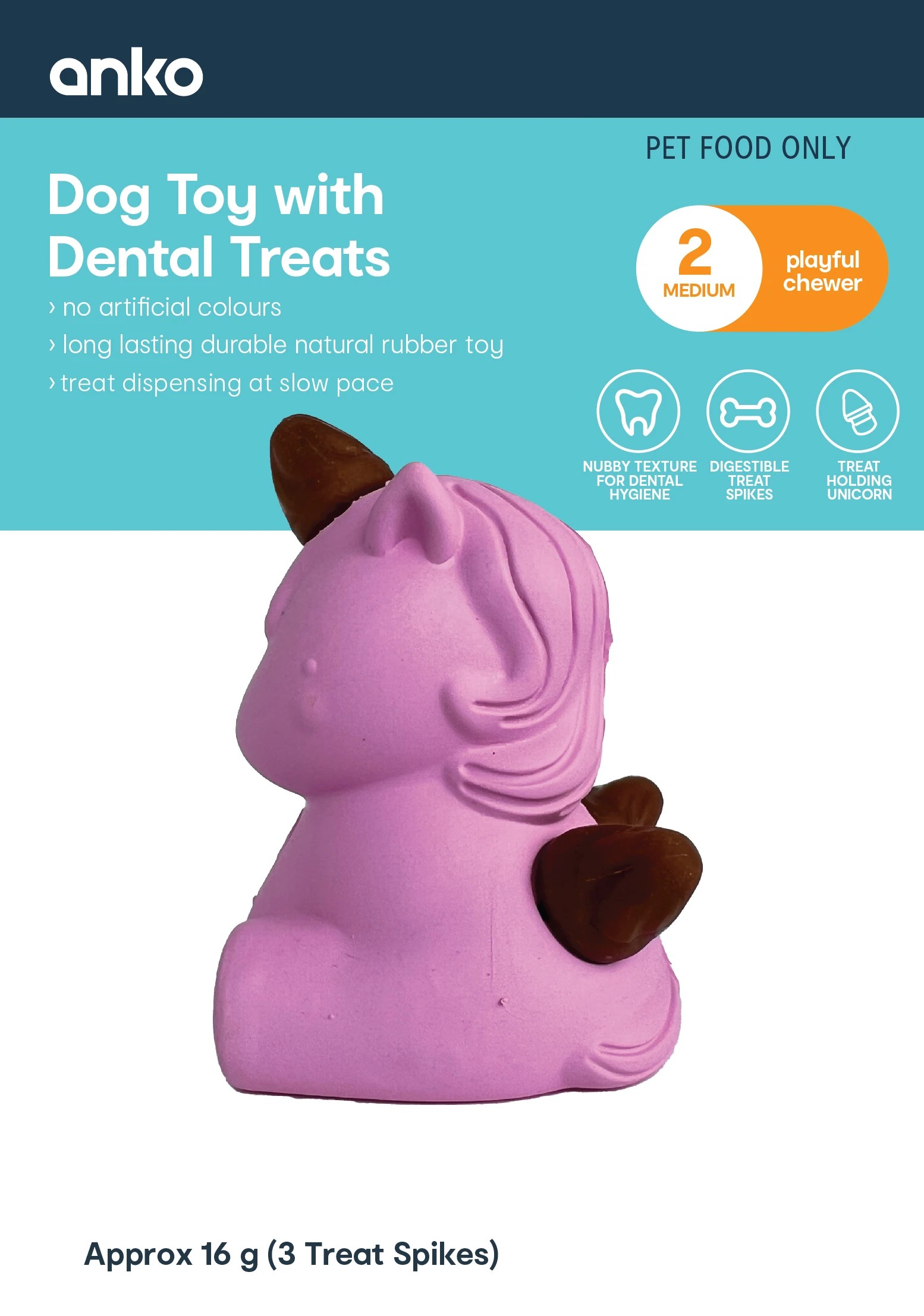 1 Pet Toy Chew 2-in-1 Unicorn - Small, Pink, 1 of 4