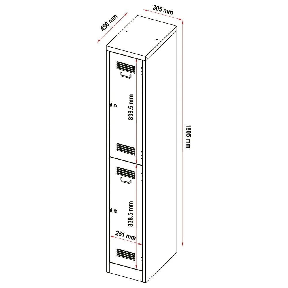 5 Stilford 2 Door Office  Locker Gloss Silver Cabinets Cupboards, Lockers and Credenzas, 5 of 7