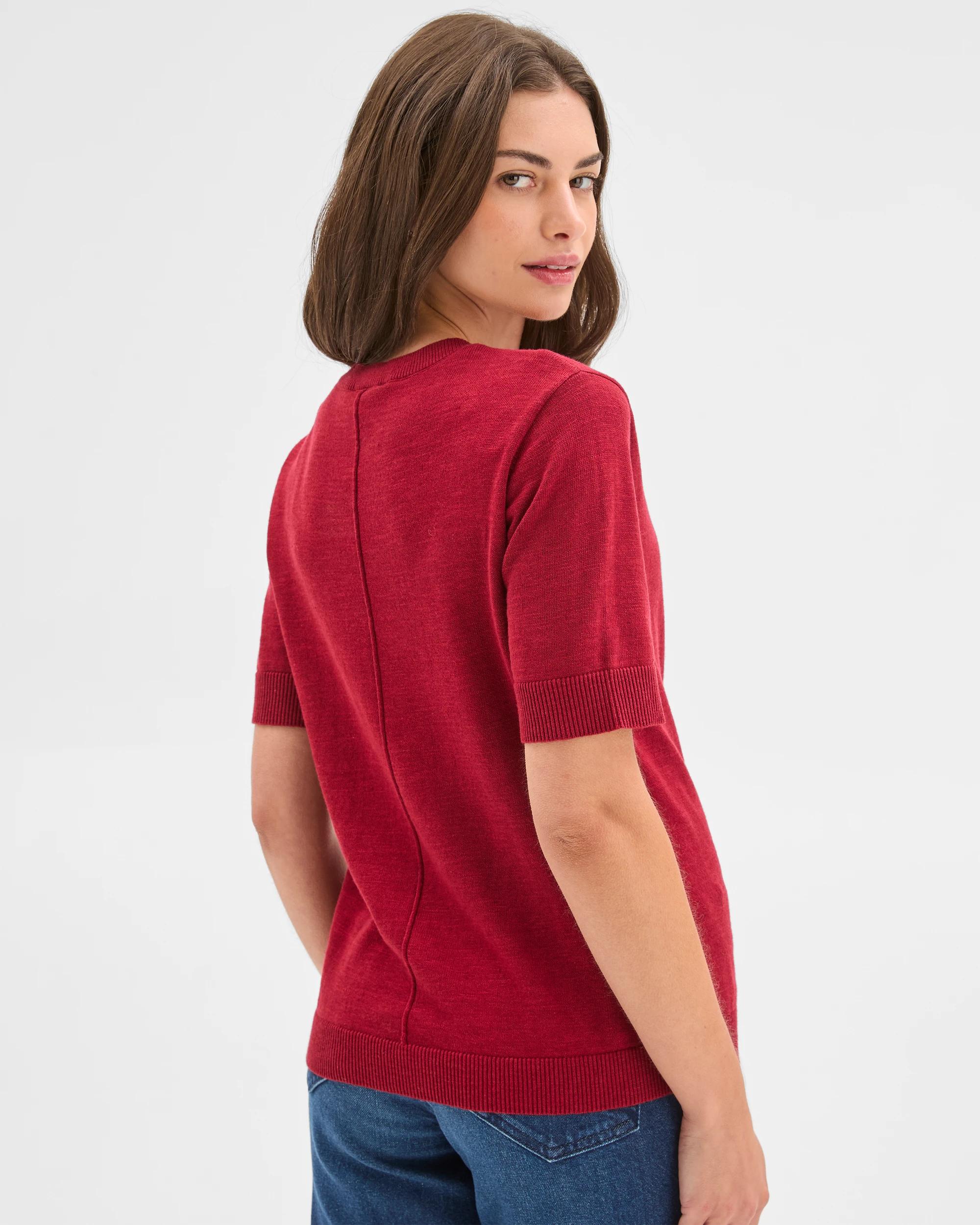 4 Target Petites Australian Cotton Blend Knit T-Shirt RHUBARB, 4 of 5