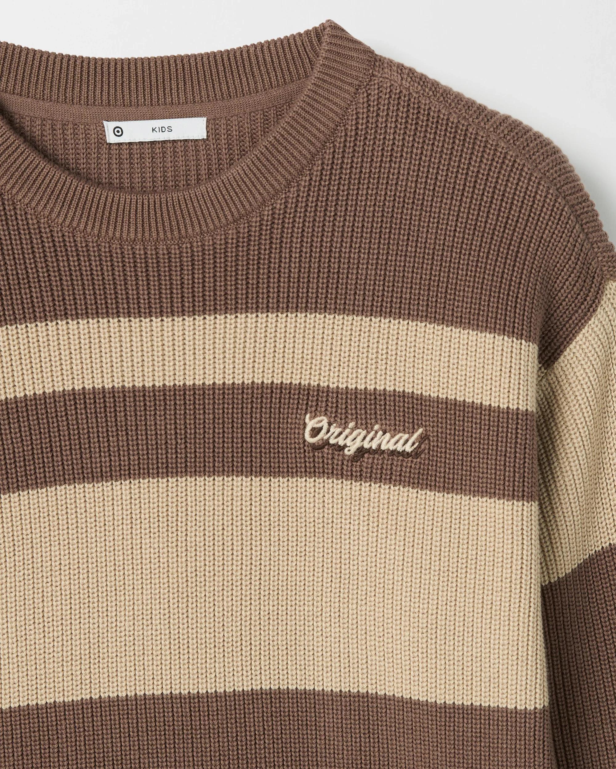 6 Target Kids Australian Cotton Crew Neck Striped Sweater LIGHT BROWN, 6 of 6