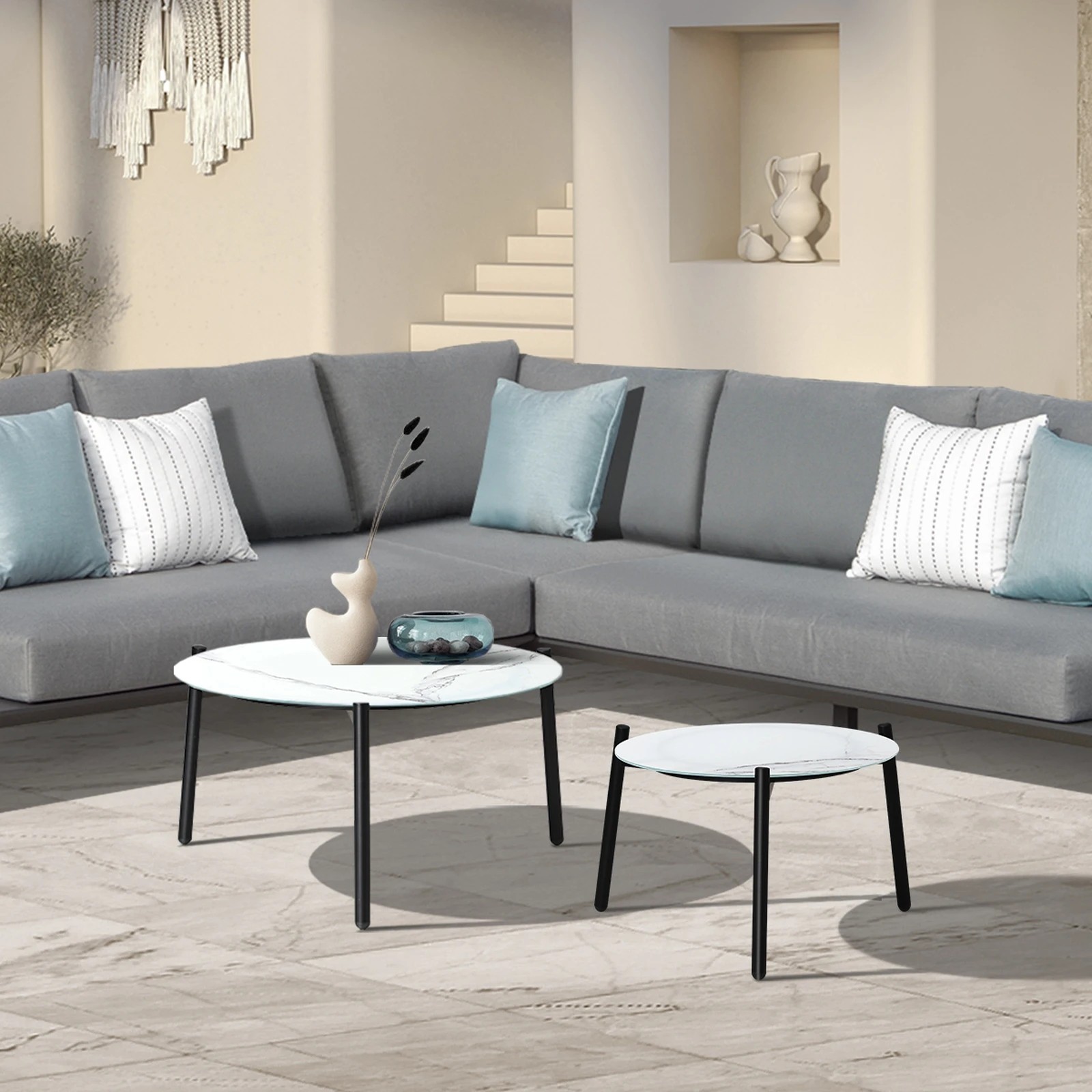 9 Livsip Coffee Side Marble Table 50/70cm Set Desk Patio Outdoor Furniture Garden
 - Multi, 9 of 10