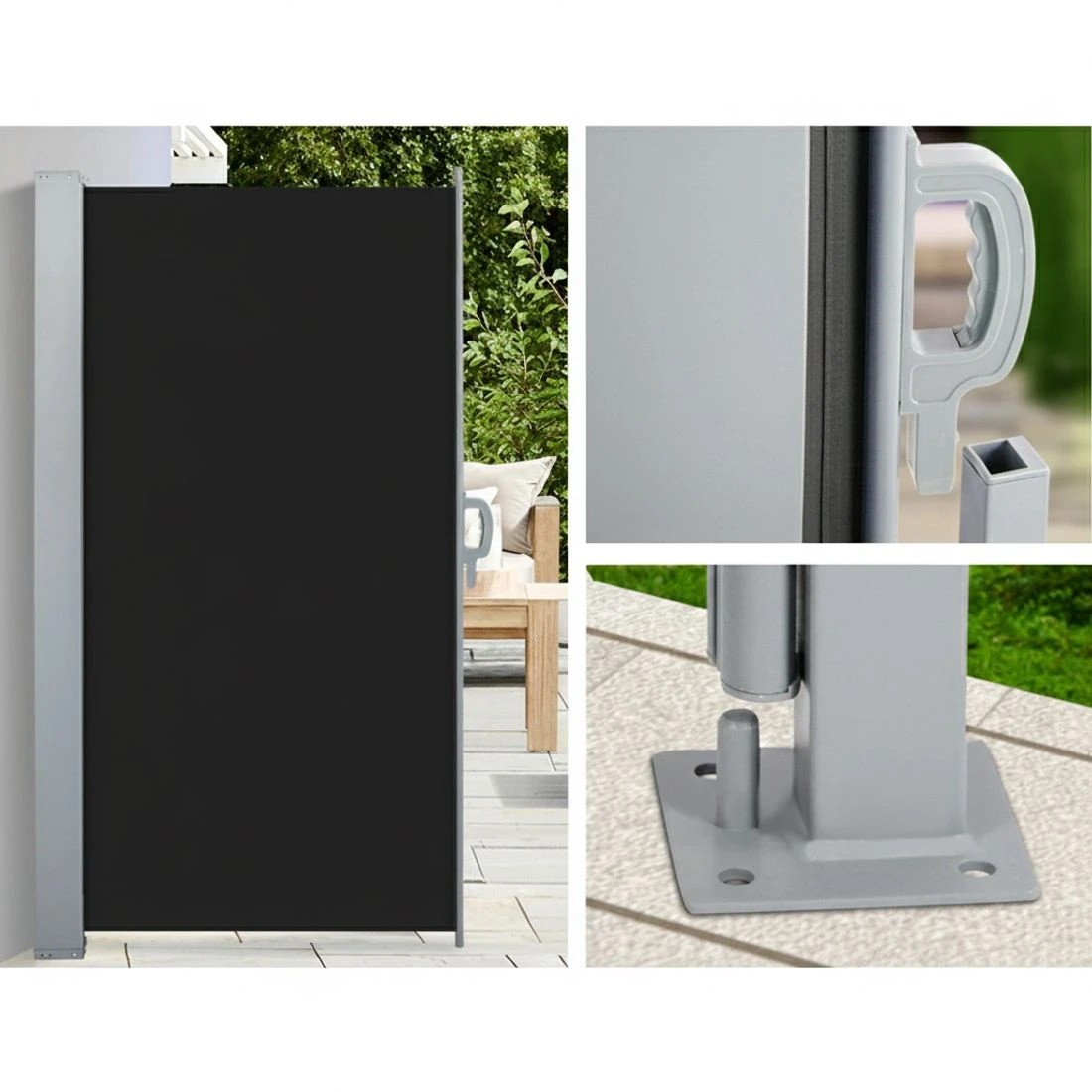 5 Instahut Side Awning Sun Shade Outdoor Retractable Privacy Screen 2X3M - Black, 5 of 6