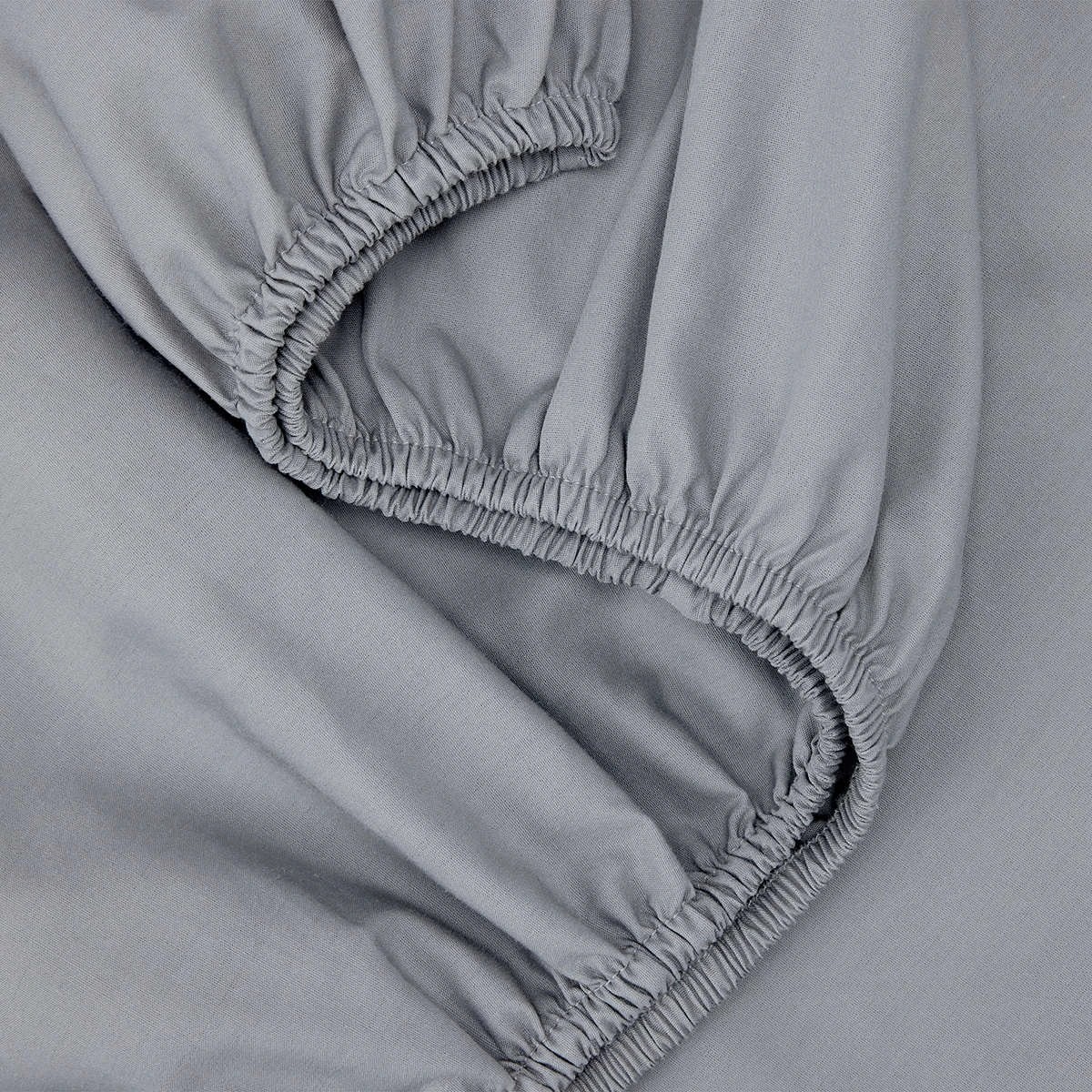 3 225 Thread Count Cotton Rich Fitted Sheet - Queen Bed, Grey, 3 of 3