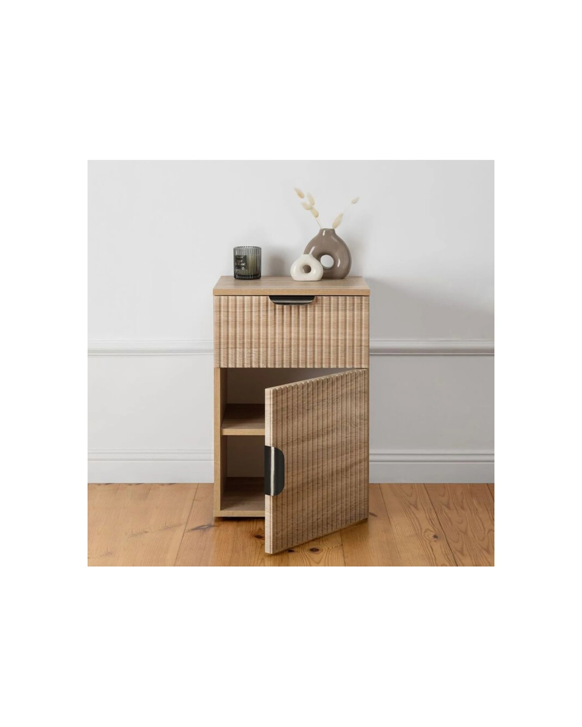 3 European Cabinetry Porto Oak Fluted Bedside Table Pull Handle - Natural, 3 of 4