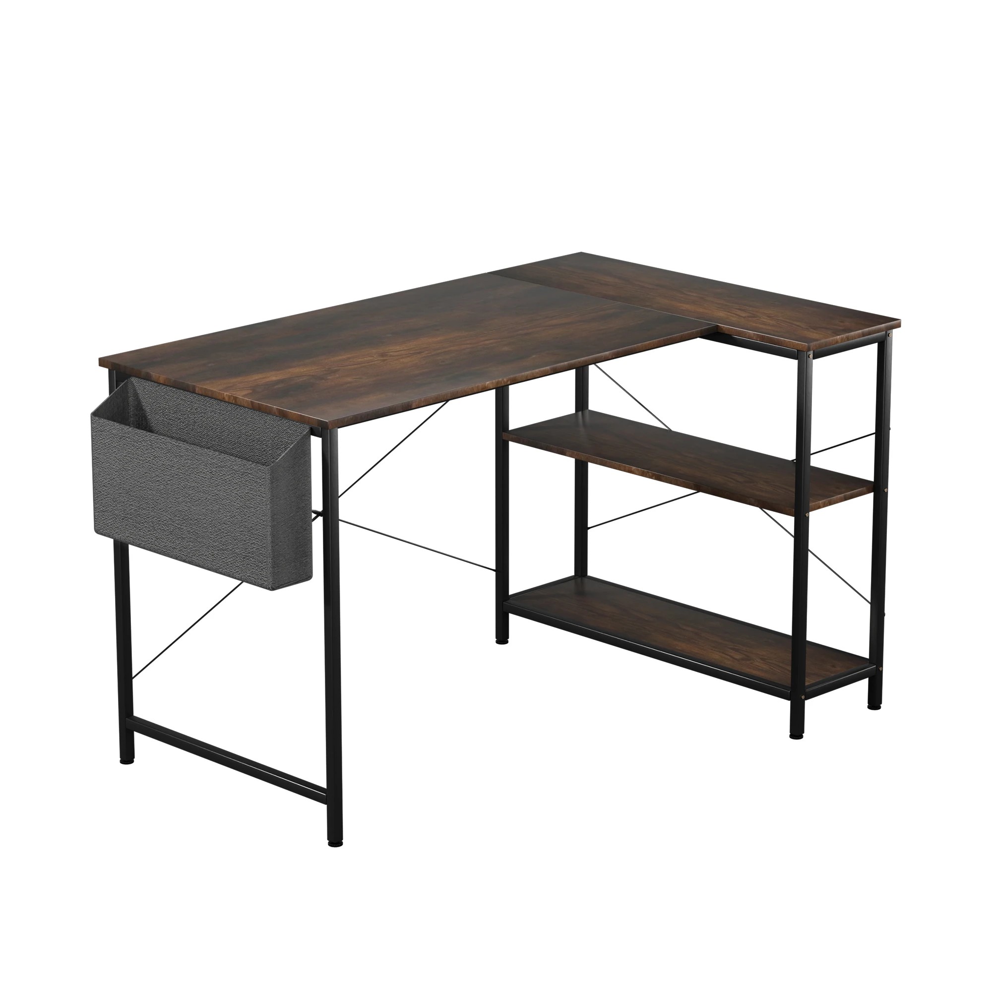 1 Levede L-shapd Computer Desk - Brown, 1 of 7