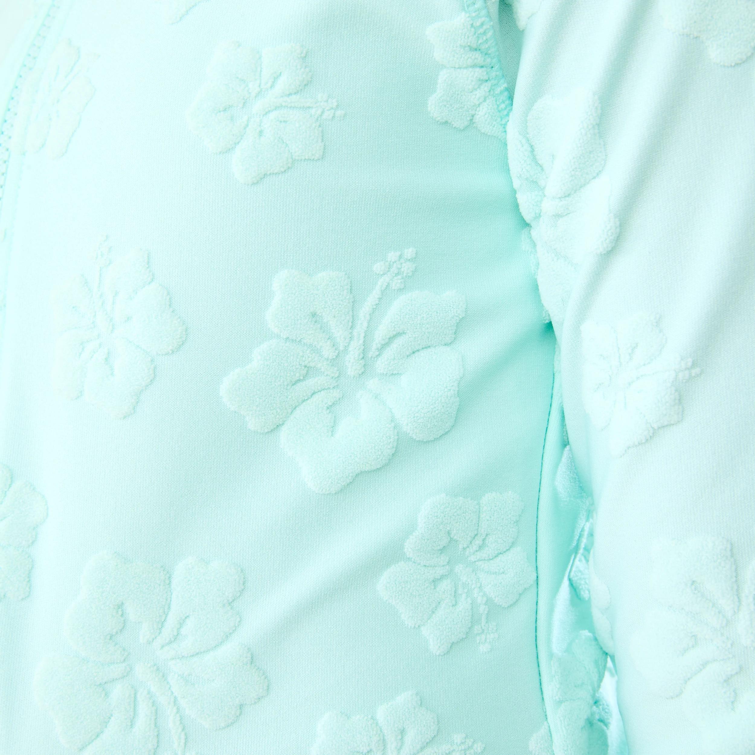 4 Long Sleeve One Piece With Contrast Bind Swimsuit BLUE HIBISCUS, 4 of 8